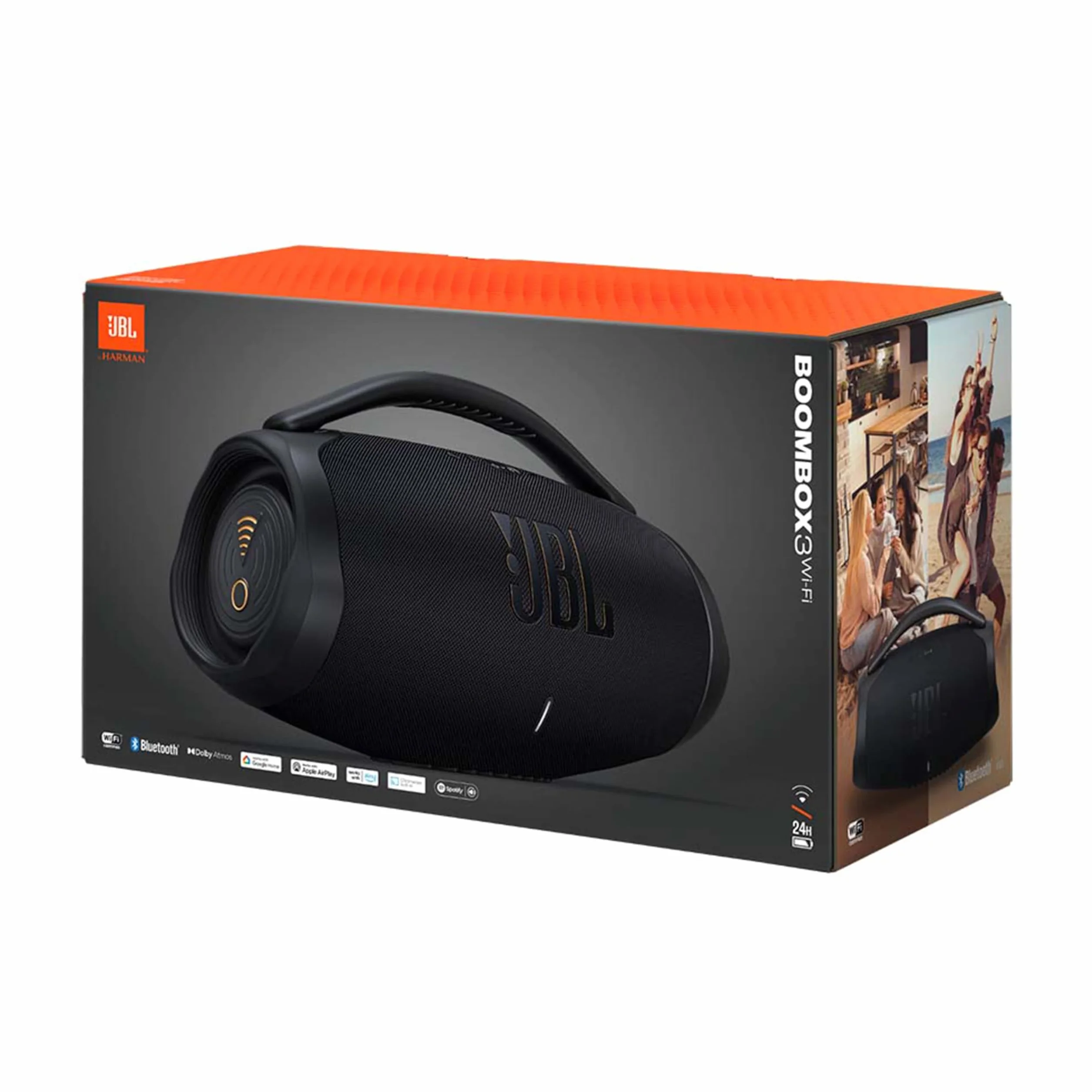 Jbl Boombox 3 Wi-Fi 6925281953859 Głośnik Przenośny, Czarny, 48,24 cm x 25,69 cm x 19,97cm