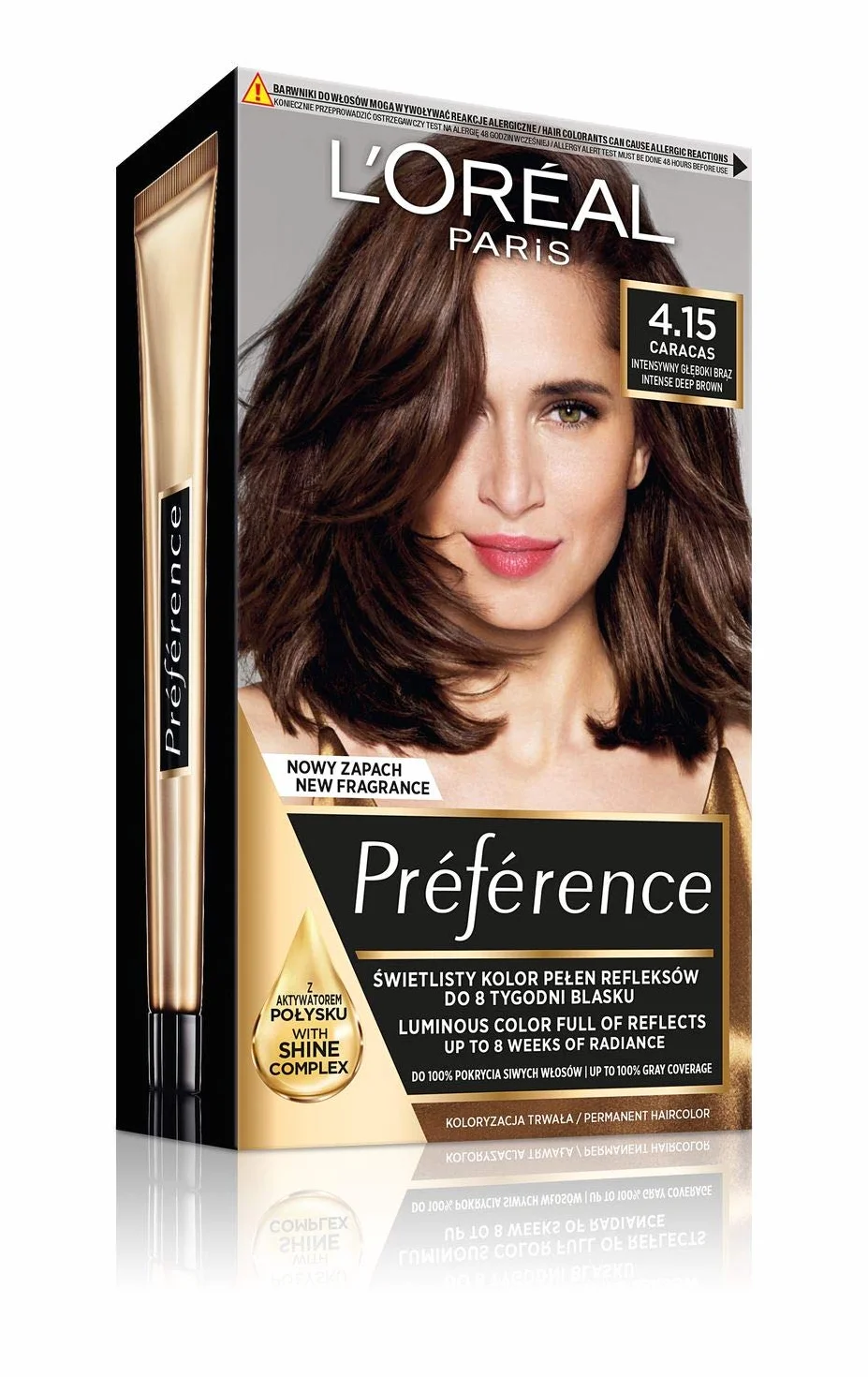 L'Oréal Paris Préférence 4.15 CARACAS farba do włosów Intensywny Głęboki Brąz