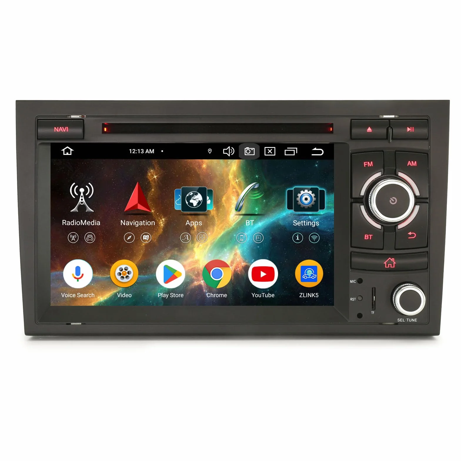 Erisin 8 rdzeni 4 GB + 64 GB Android 14 radio samochodowe do Audi A4, S4, RS4, RNS-E, SEAT EXEO, z nawigacją GPS, obsługuje bezprzewodowe CarPlay Android Auto WiFi 4G, Bluetooth 5.0, USB DVD, DSP