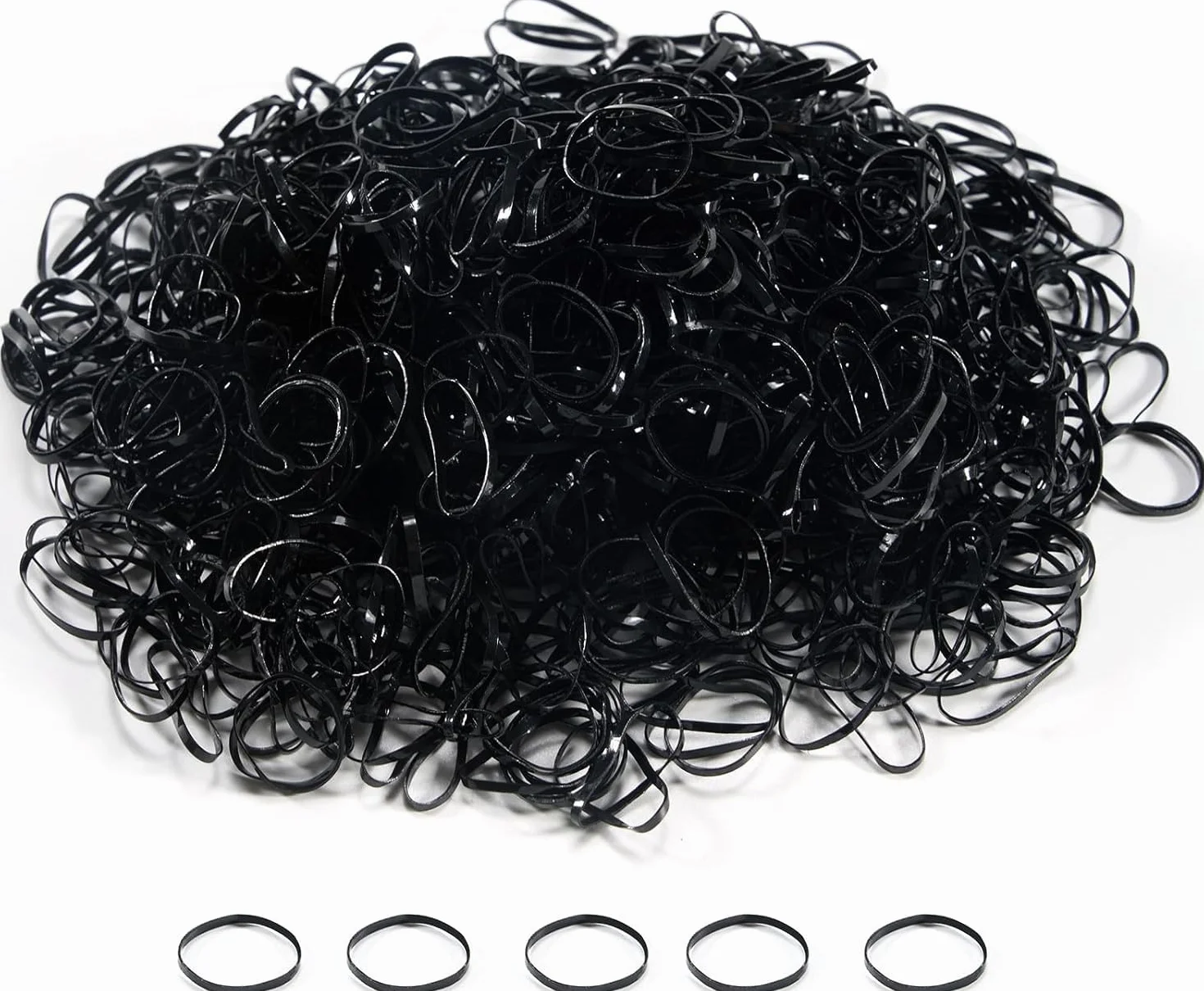 1500 sztuk gumek do włosów, mini małe gumki do włosów, elastyczne, Scrunchies dla kobiet, dziewcząt, mężczyzn (czarne)