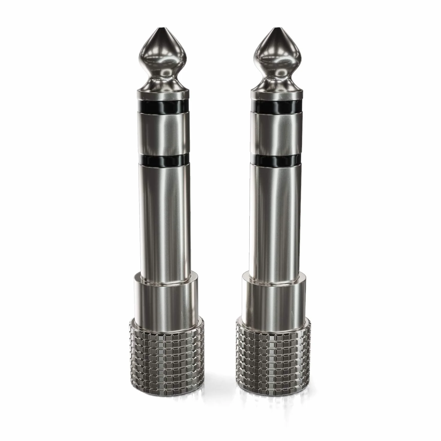 deleyCON 2x Adapter Audio Stereo Jack - Wtyk 6,3 mm na Gniazdo 3,5 mm - Adapter HiFi do Amplitunera, Kina Domowego, Słuchawek - Srebrny
