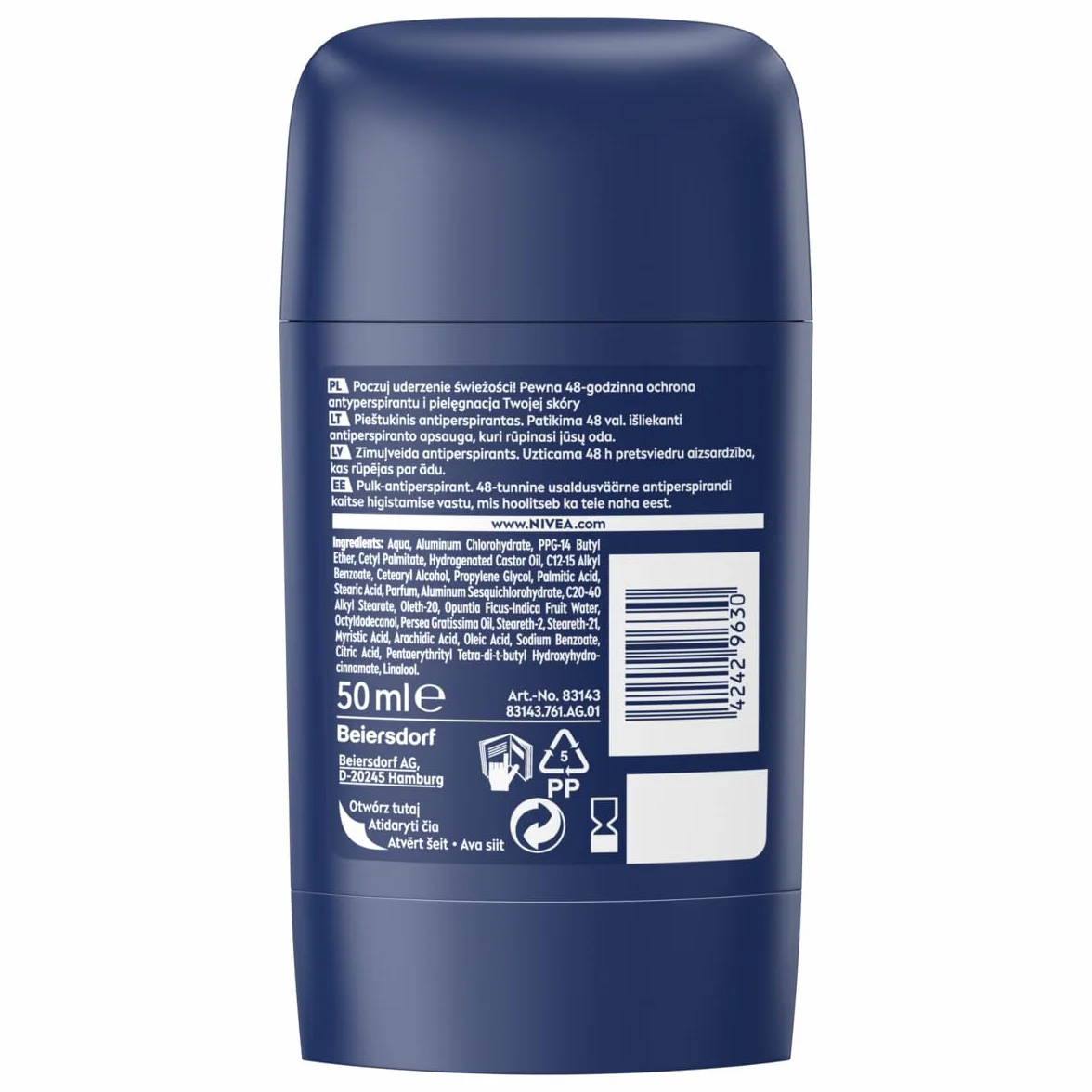 NIVEA MEN Fresh Kick 48 H Antyperspirant w sztyfcie dla mężczyzn 50 ml