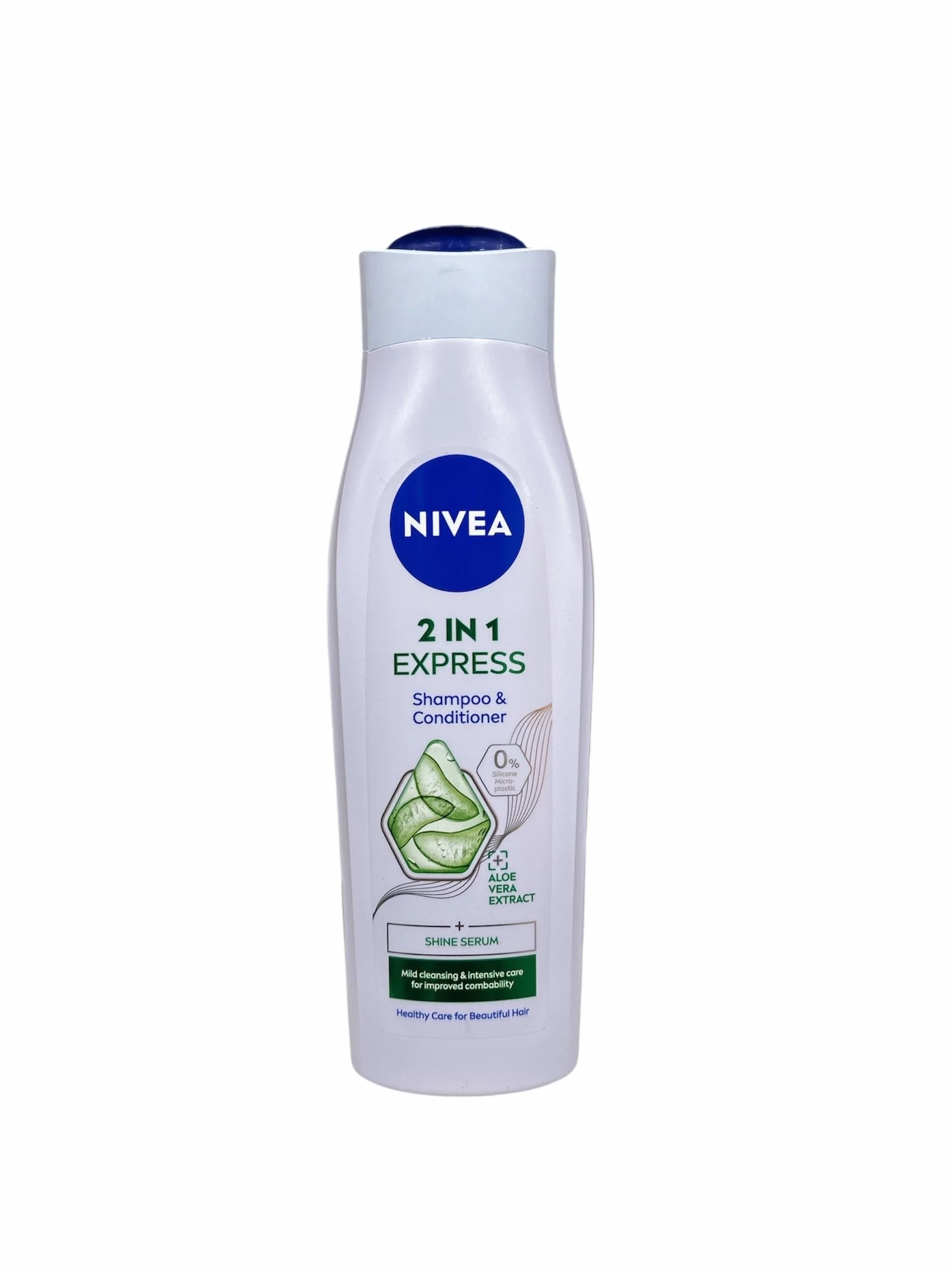 Nivea 2 w 1 Care Express łagodny szampon i odżywka (250 ml), intensywny szampon odżywczy z aloesem, szampon do włosów do pielęgnacji w mgnieniu oka