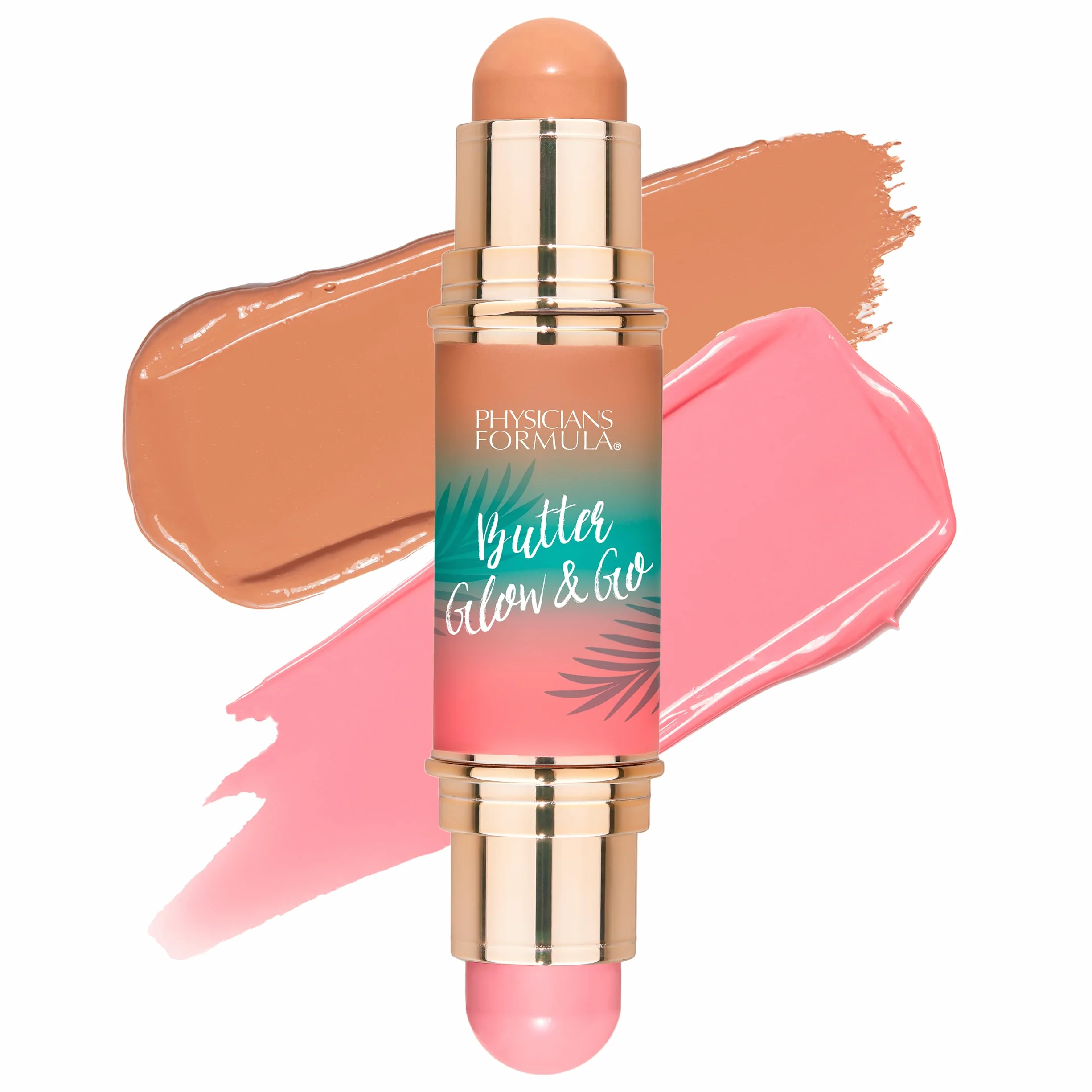 Physicians Formula Butter Glow & Go, Dual-Ended Multiuse Makeup Stick for Cheeks, Eyes and Lips, Complementary Shades for Bronzing, Contouring and Blush, Beachy Pink