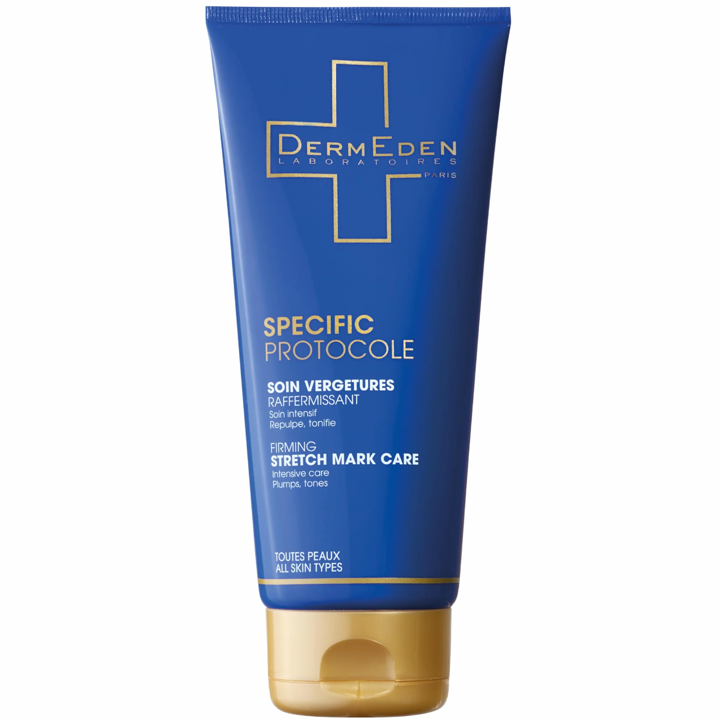 DermEden – Firming Stretch Mark Care 200 ml – działa przeciwko rozstępom i utracie jędrności, nawilża, redukuje i ujędrnia przebarwienia skórne, wyprodukowano we Francji przez nasze laboratoria
