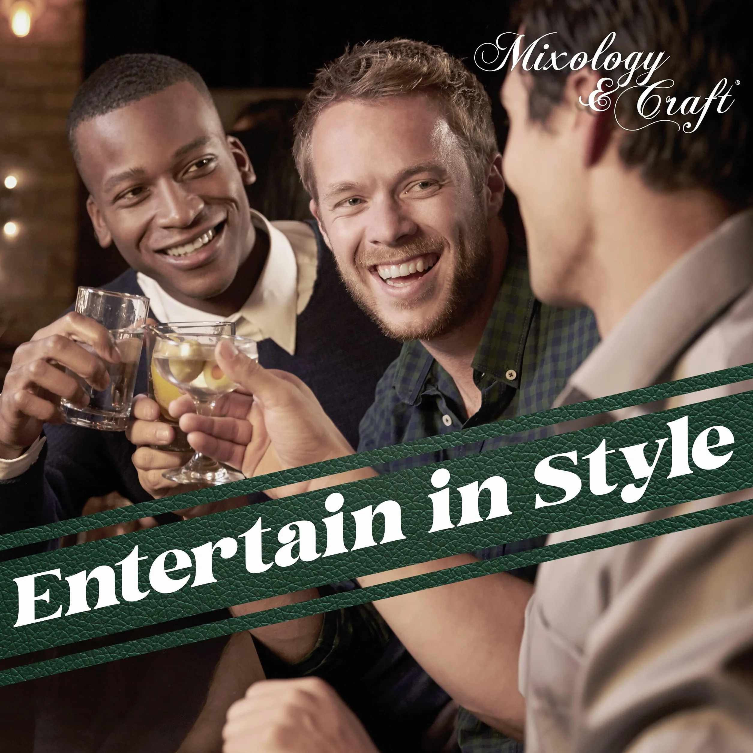 Mixology Zestaw shakerów koktajlowych 10-częściowy mahoniowy stojak shaker Boston