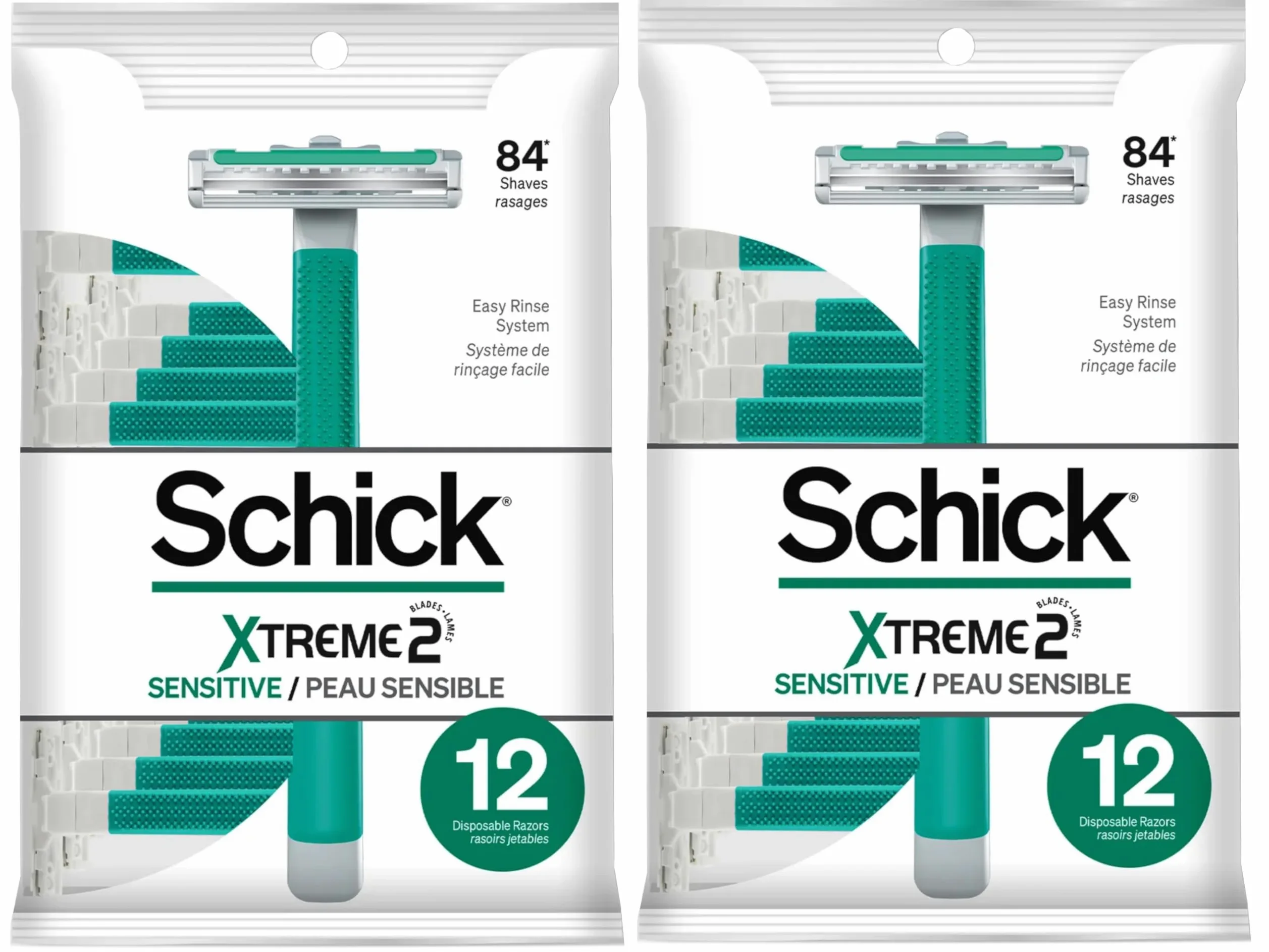 Schick ST2 jednorazowa maszynka do golenia dla mężczyzn do skóry wrażliwej - 12 ct - 2 szt. od Schick