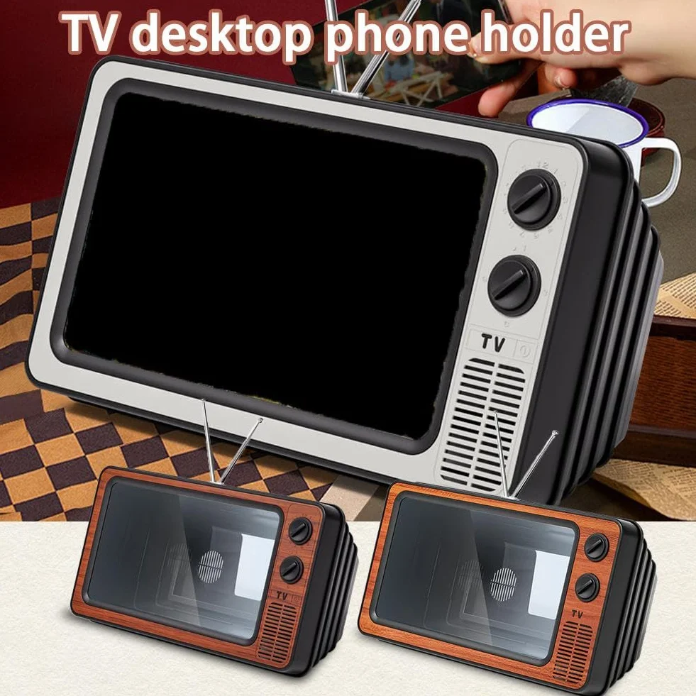 Vintage TV telefon retro telefon komórkowy kontynuacja w rozszerzonym powiększeniu wzmacniacz ekran stojak na telefon przestrzenny