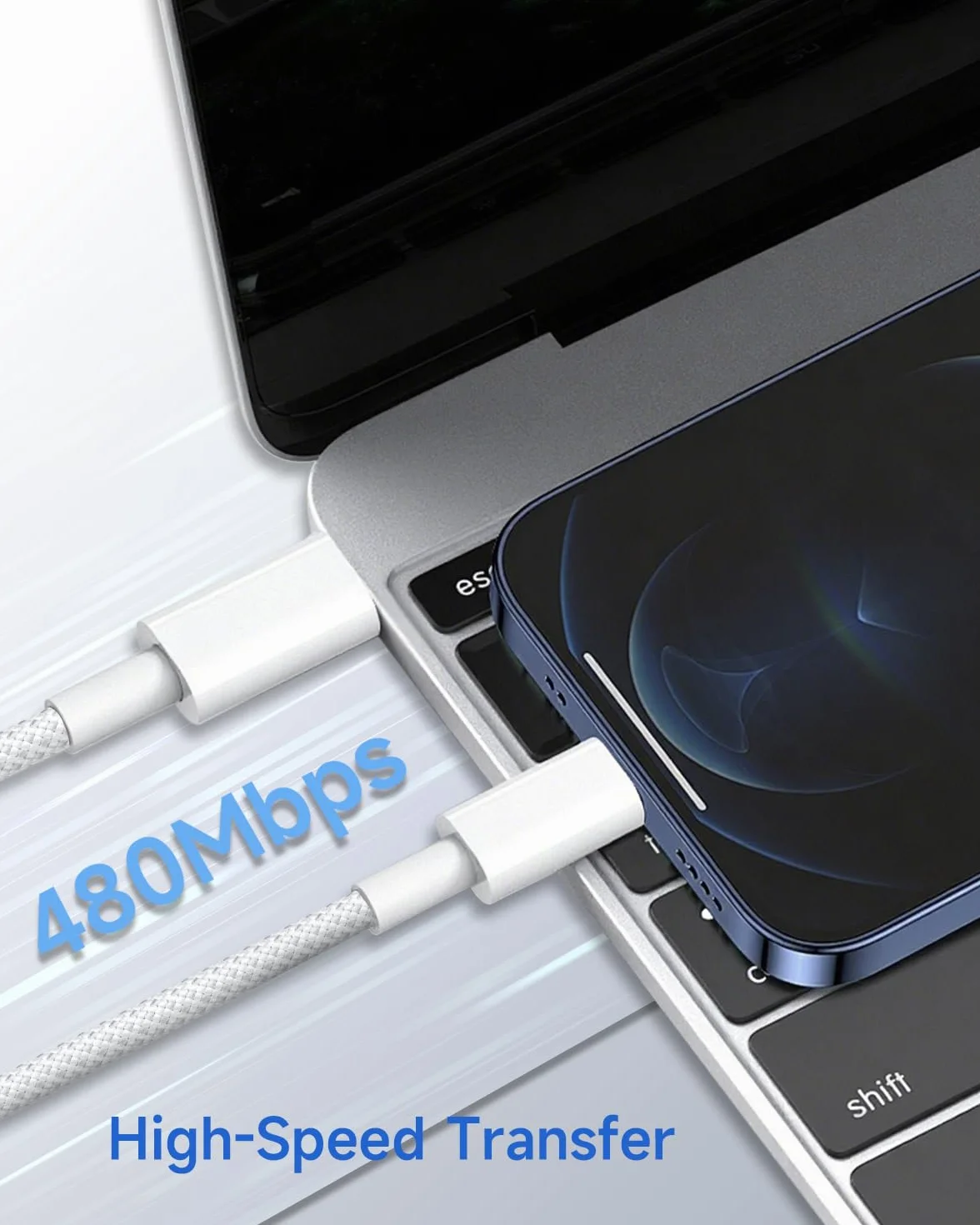 USB C do Lightning Cable 1M 2Pack, [Apple MFi Certified] Kabel Szybkiego Ładowania iPhone USB C do iPhone, Przewód Ładujący do Apple iPhone 14 13 12 11 Pro Max Plus X XR XS 8 SE, iPad