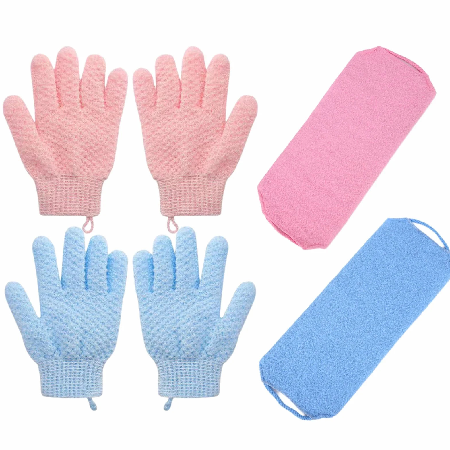 Rękawiczki prysznicowe plus ręcznik kąpielowy, 3-pak, złuszczające rękawice kąpielowe, złuszczający ręcznik prysznicowy z rękawiczkami prysznicowymi do peelingu ciała, rękawice do czyszczenia pleców,