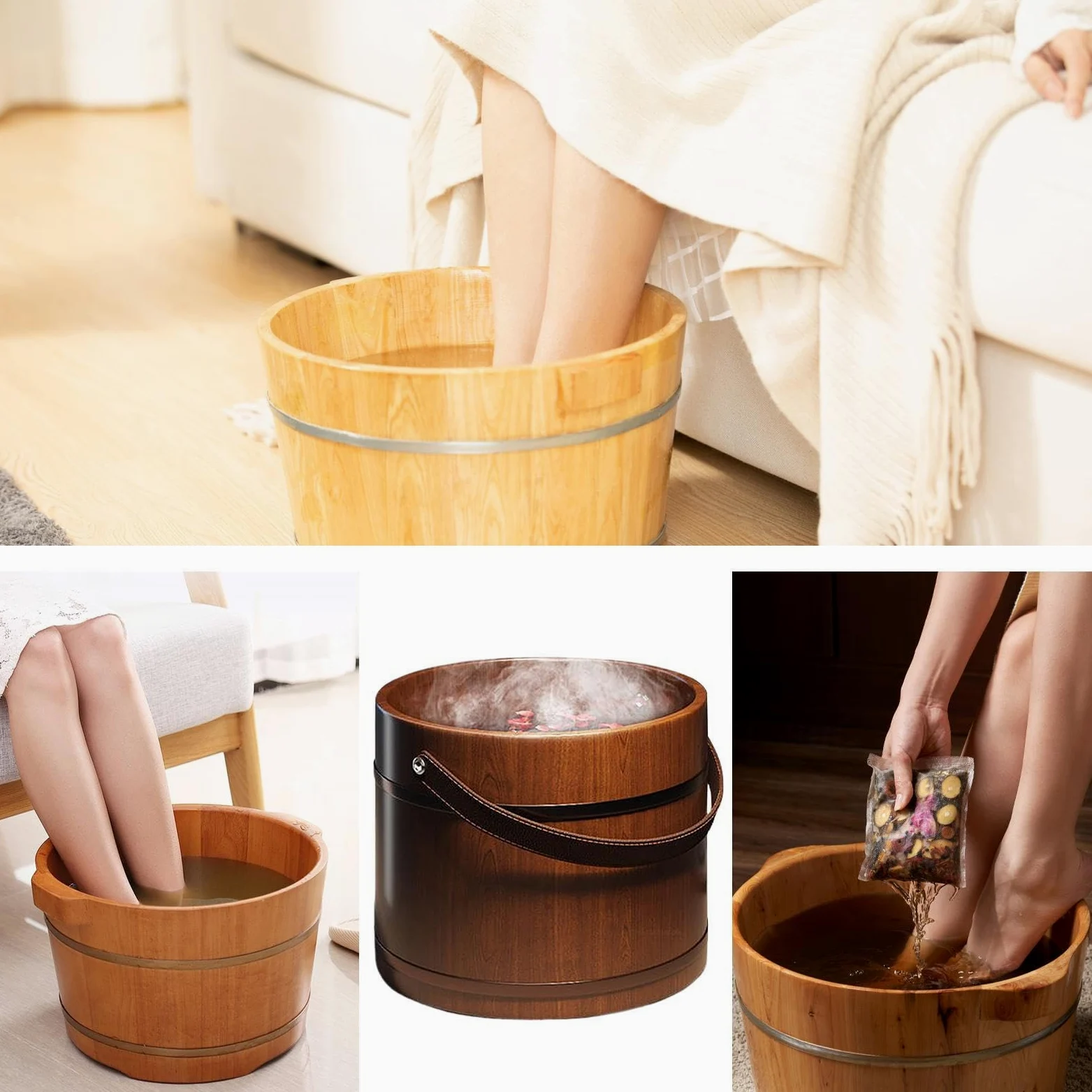 Drewniana Wanna Spa Do Relaksu Stóp Relaksujące Wiadro Do Kąpieli Stóp Do | Drewniana Wanienka Do Moczenia Stóp Dla Kobiet Mężczyzn Starszych Osób Ojca Taty Mamy