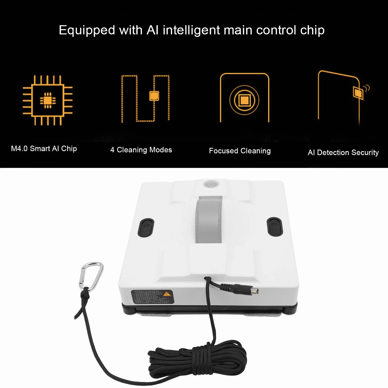Luocute Robot Czyszczenia Okien, Zasilanie Ssące 5600PA, 4 Spray Wodne i Zaawansowane Czujniki, Automatyczny Robot Czyszczący Szkła z kontrolą (wtyczka UE 110~240V)