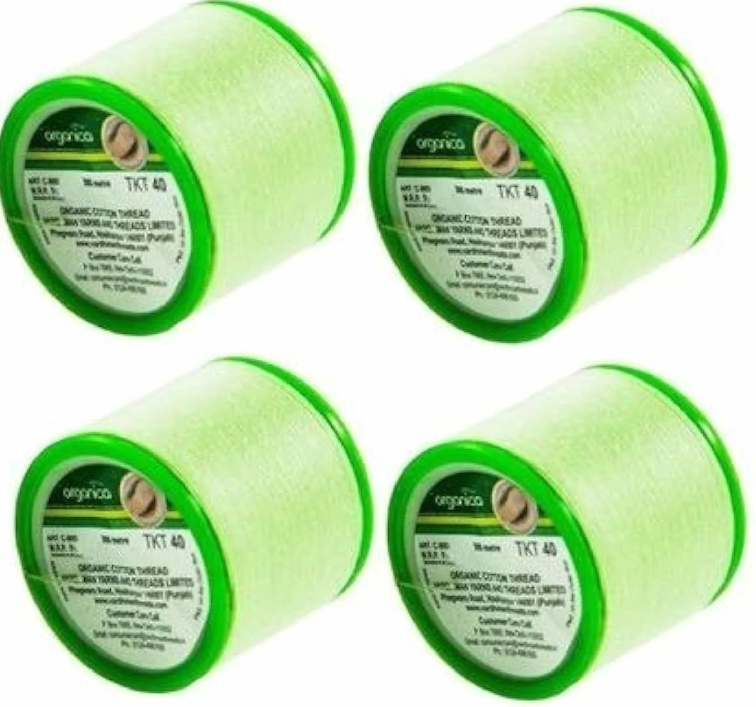 4 szpule x 300 m organiczna przędza z bawełny organicznej brwi