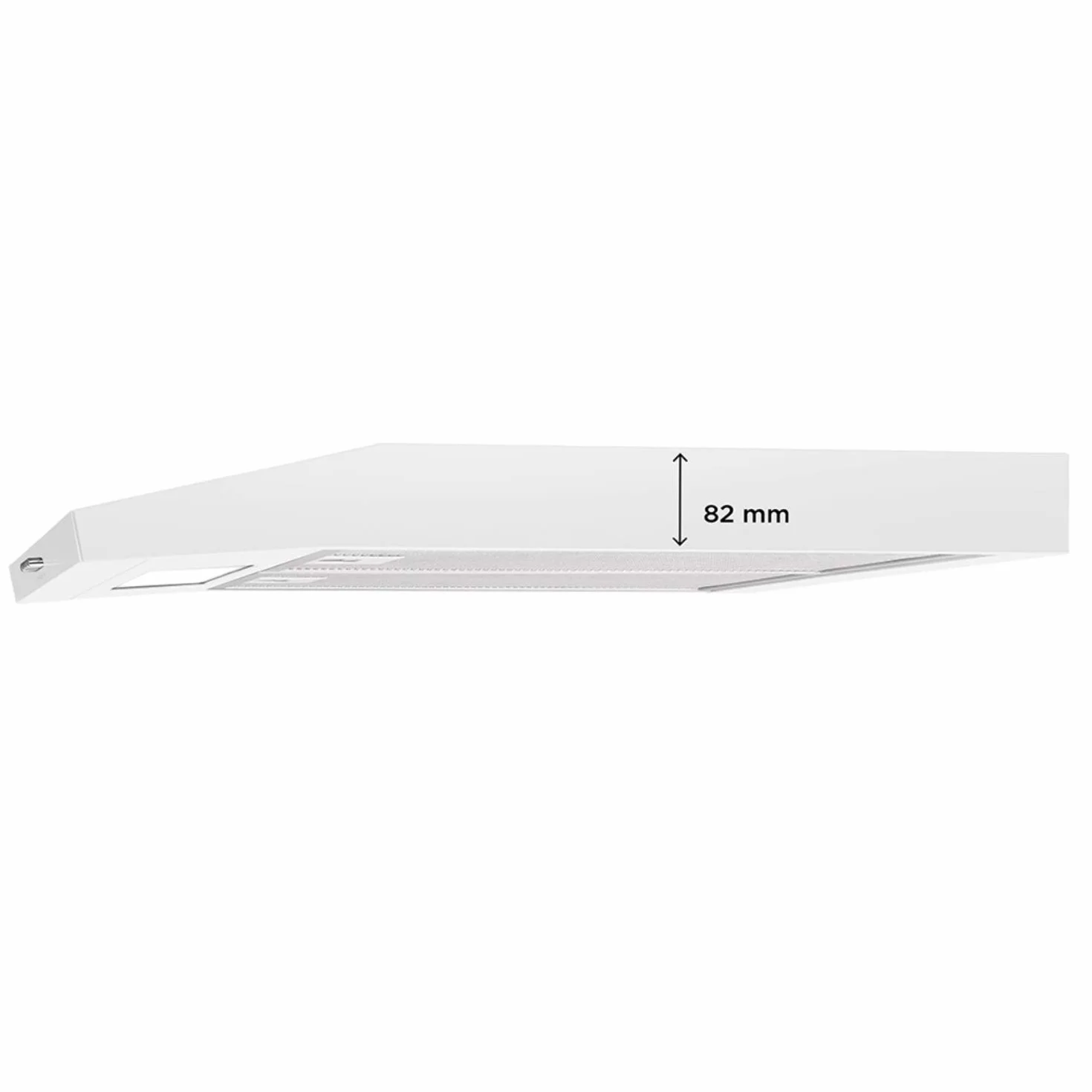 Concept OPP1250 okap kuchenny 50 cm z oświetleniem LED i 3 poziomami mocy 135 m³/h 65 W funkcja powietrza wylotowego/obiegowego 60 dB 82 mm Slim (biały)