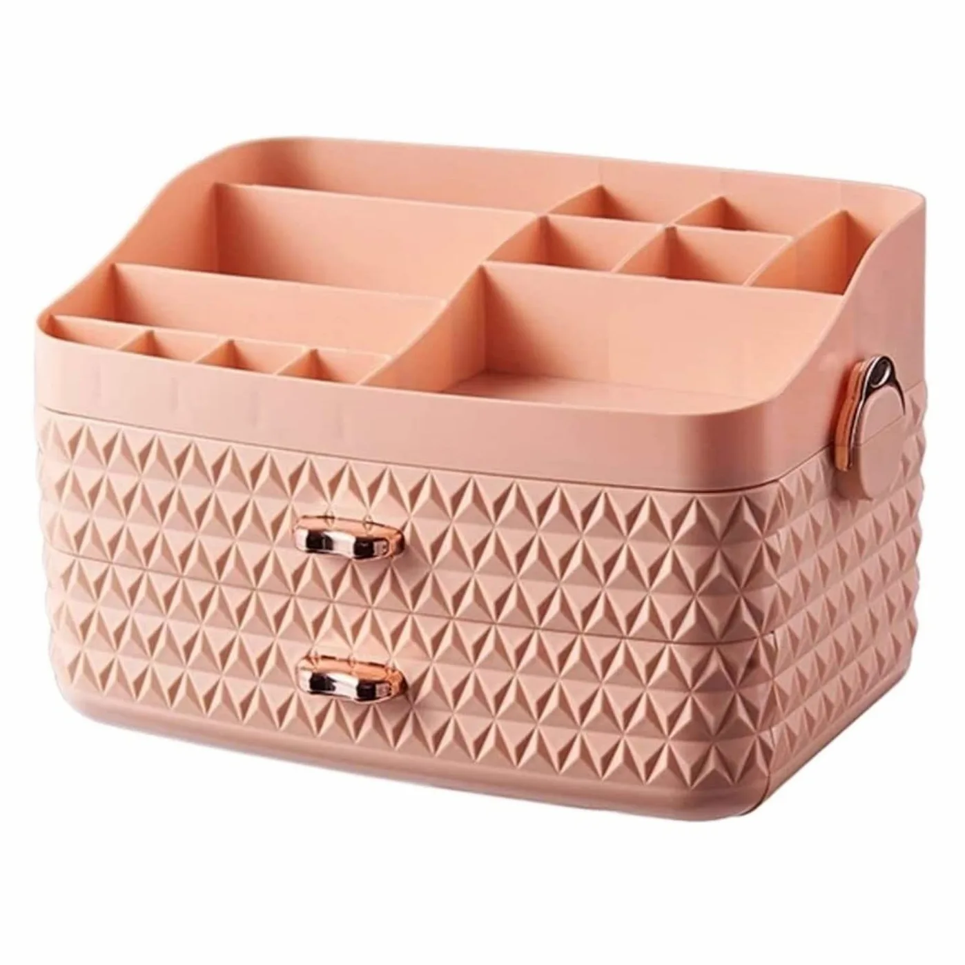 Organizer Kosmetyki Plastikowy Organizer Na Kosmetyki Do Makijażu Biżuteria Akcesoria Do Włosów Licznik Komoda Z Szufladą Organizer Makijażu Sypialni(Pink)