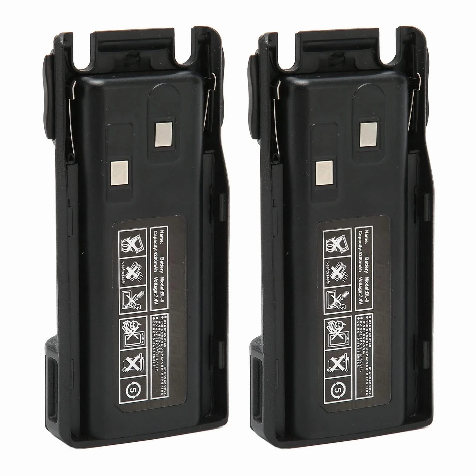 2 szt. 7.4V 4200mah Wymienne Baterie BL-8 Litowo-jonowy Oryginalny do UV82 UV 8D UV 89 UV UV 82HX Walkie Talkie, 2-kierunkowe Baterie Radiowe