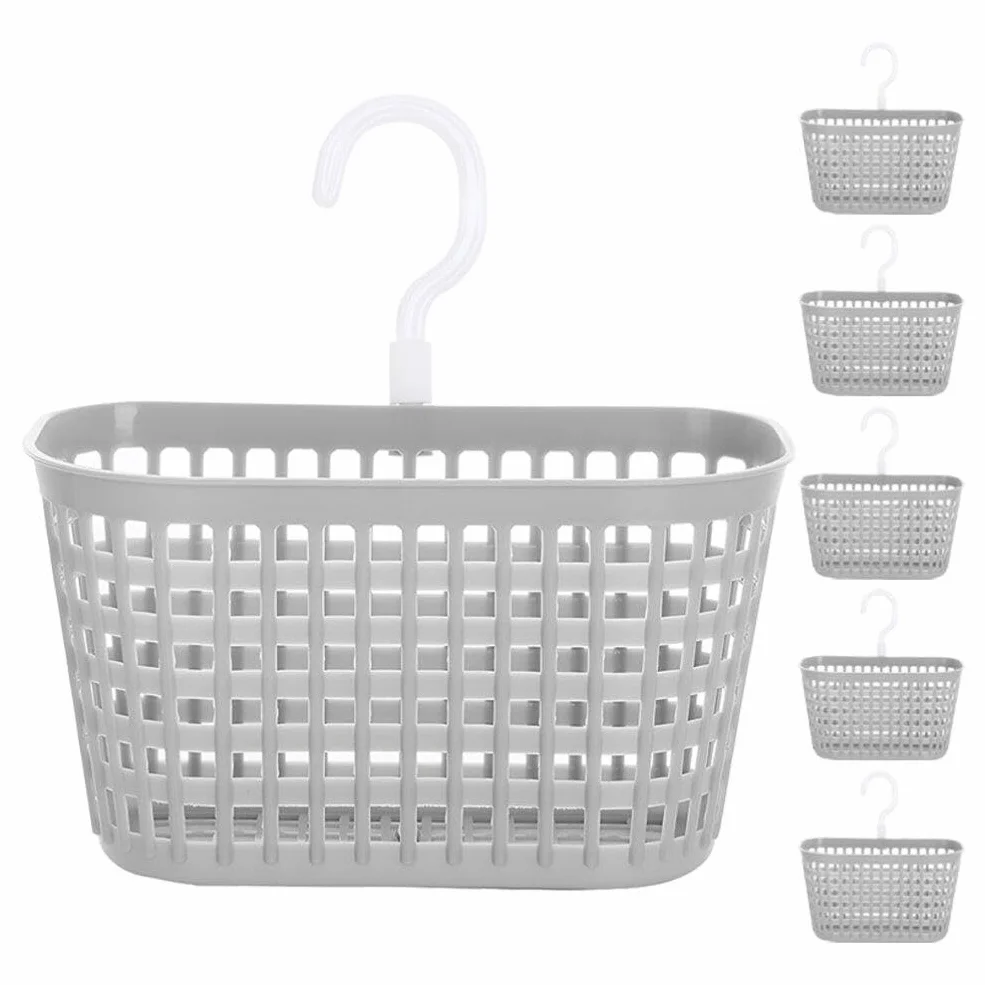 MAGICLULU 6kawałki Wiszące Kosze Plastikowe Do Łazienki i Kuchni z Hakami Organizer Ścienny Idealny Do Przechowywania Przyborów Higienicznych i Warzyw