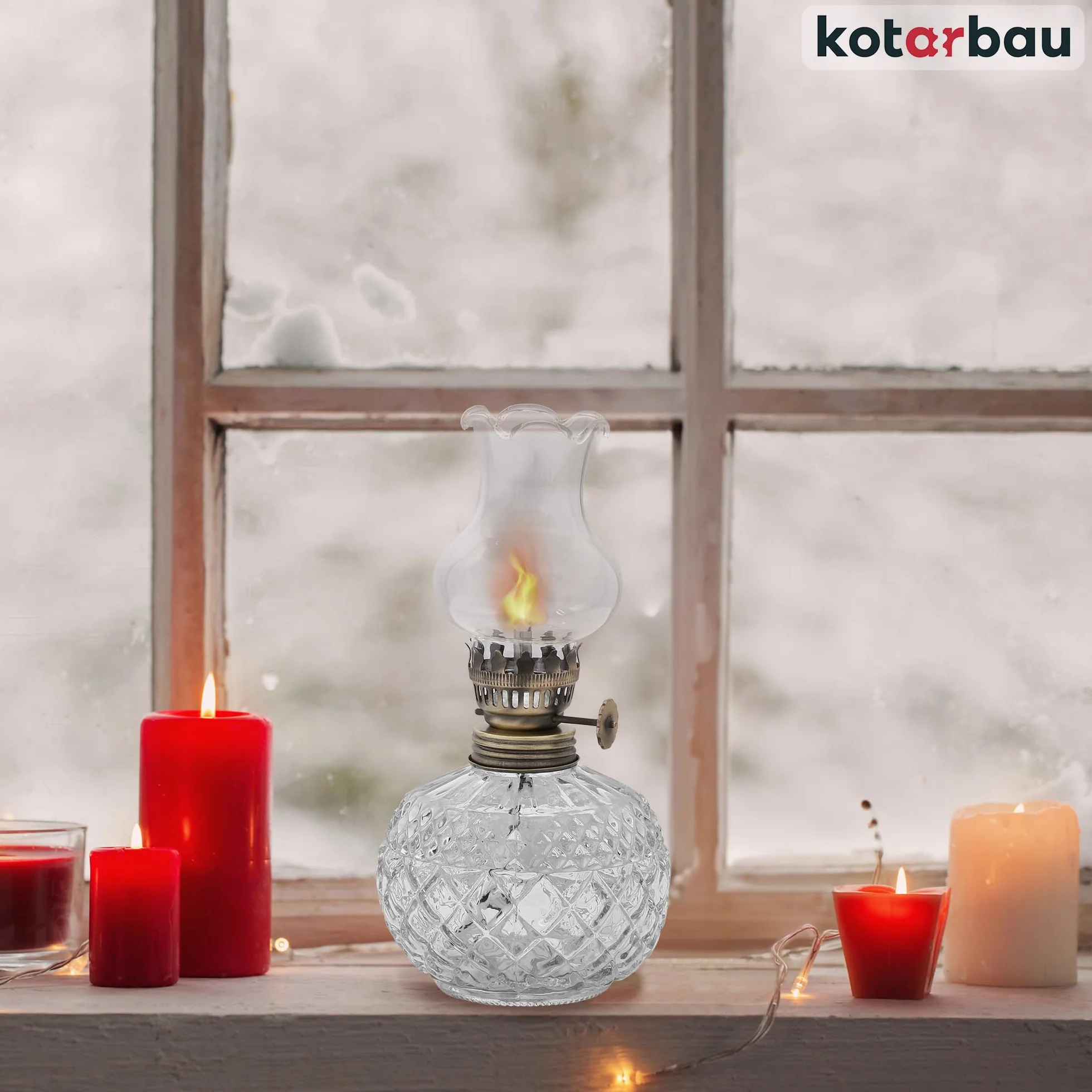 KOTARBAU Lampa naftowa mini 19 cm Szkło