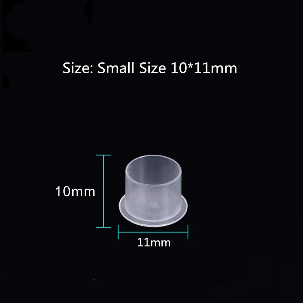 300 szt. Mały rozmiar Plastikowe kubki z tuszem Szerokie białe korki z tuszem Podstawa, 10x11mm S do tuszu do tatuażu, materiały do tatuażu.
