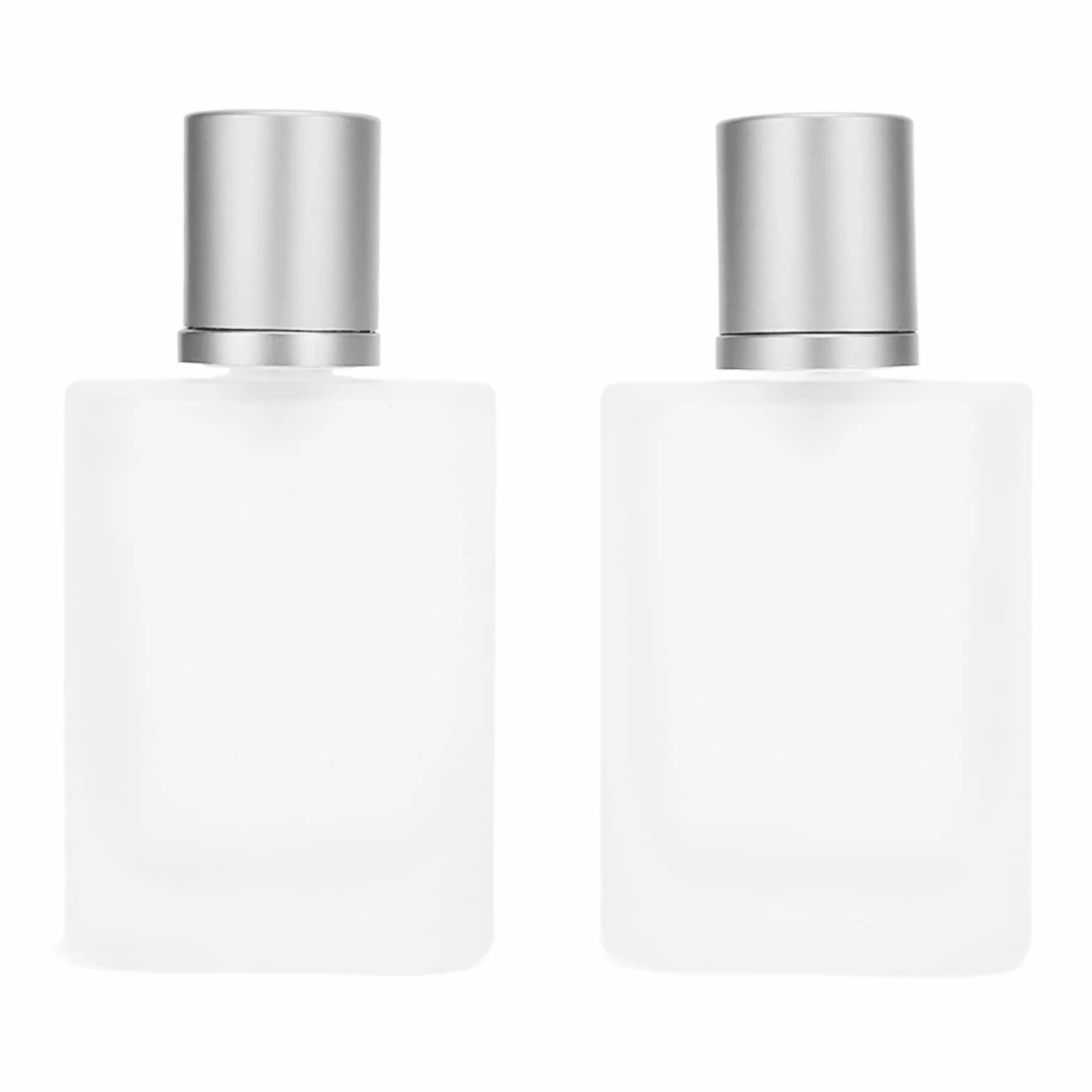 2 szt. 50 ml butelka z rozpylaczem do perfum, grube szkło przezroczyste, wielokrotnego napełniania, podróżna pusta butelka, szczelny atomizer do perfum, do olejków eterycznych, podróż do domu