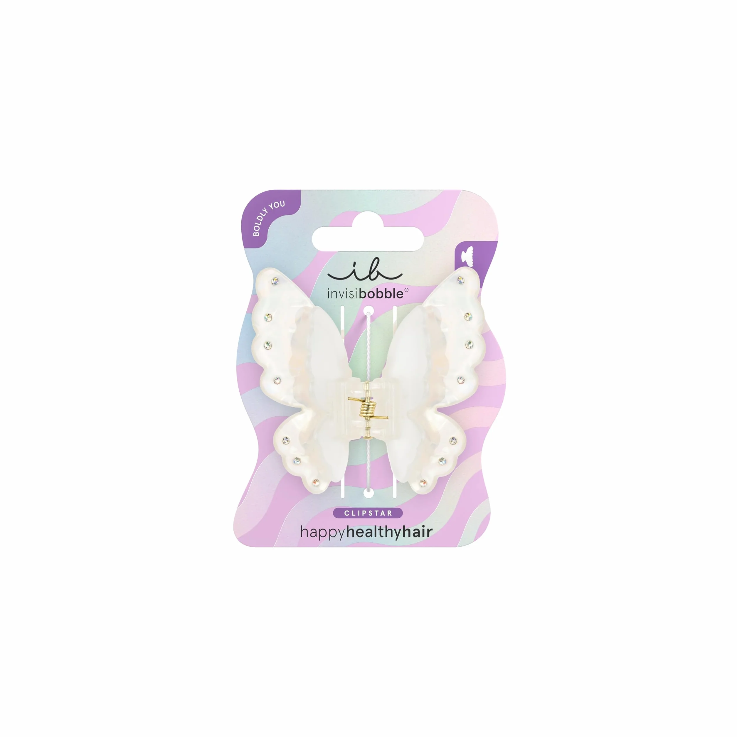 Invisibobble Clipstar M Fairy Fierce – Spinka do włosów damska w stylu motylkowym, błyszcząca, do cienkich i grubych włosów, 1 sztuka