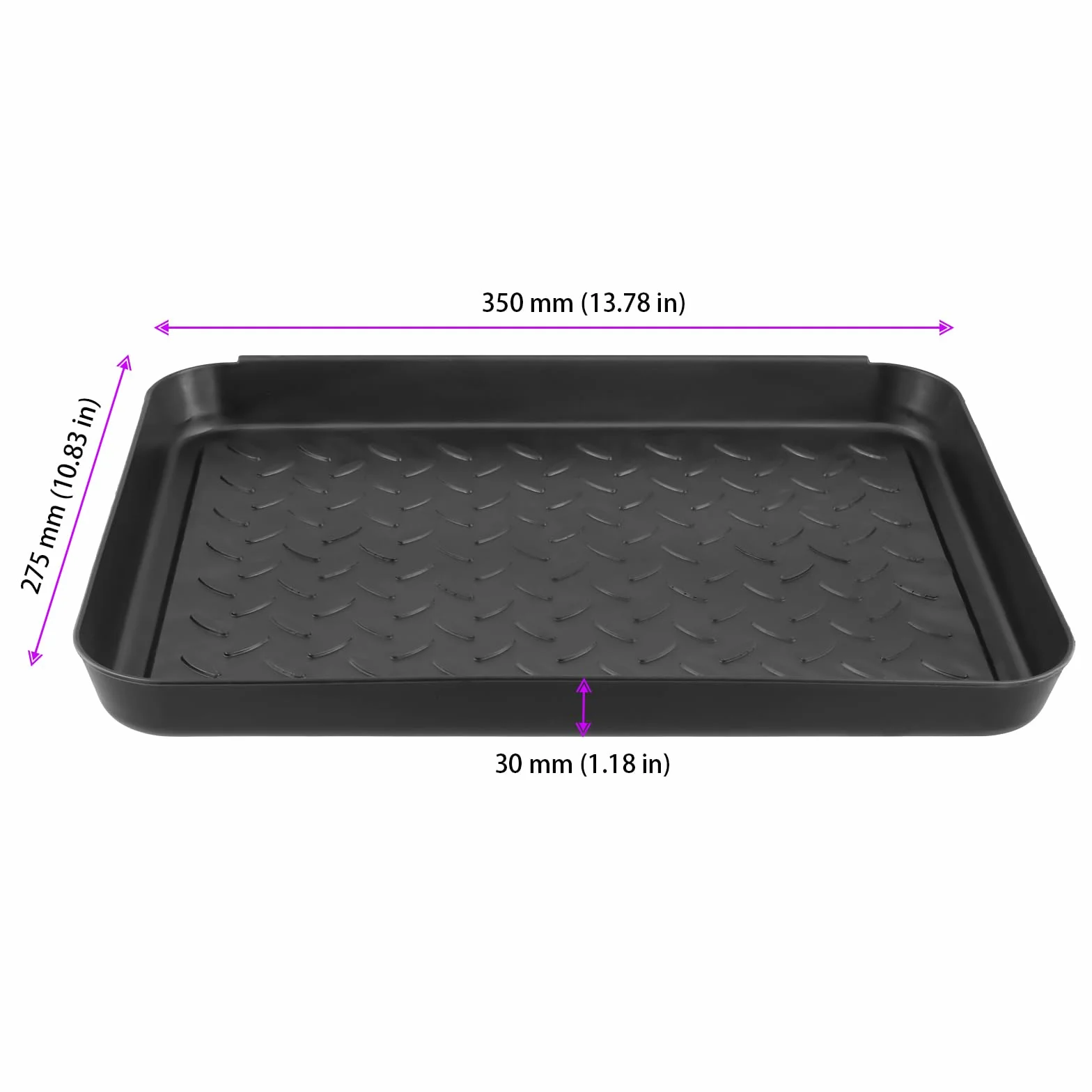 Plastikowa taca na buty 6 sztuk 35x27,5x3 cm czarna