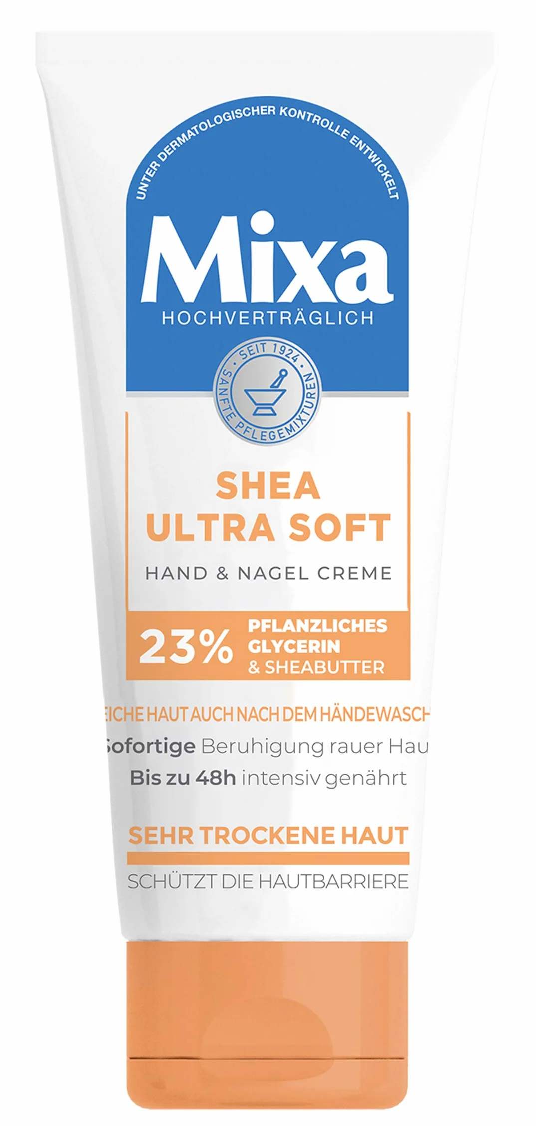 Mixa Shea Ultra Soft krem do rąk i paznokci – pielęgnujący balsam do rąk do suchych, popękanych i szorstkich rąk, ochrona i intensywna pielęgnacja z gliceryną i masłem shea, 100 ml