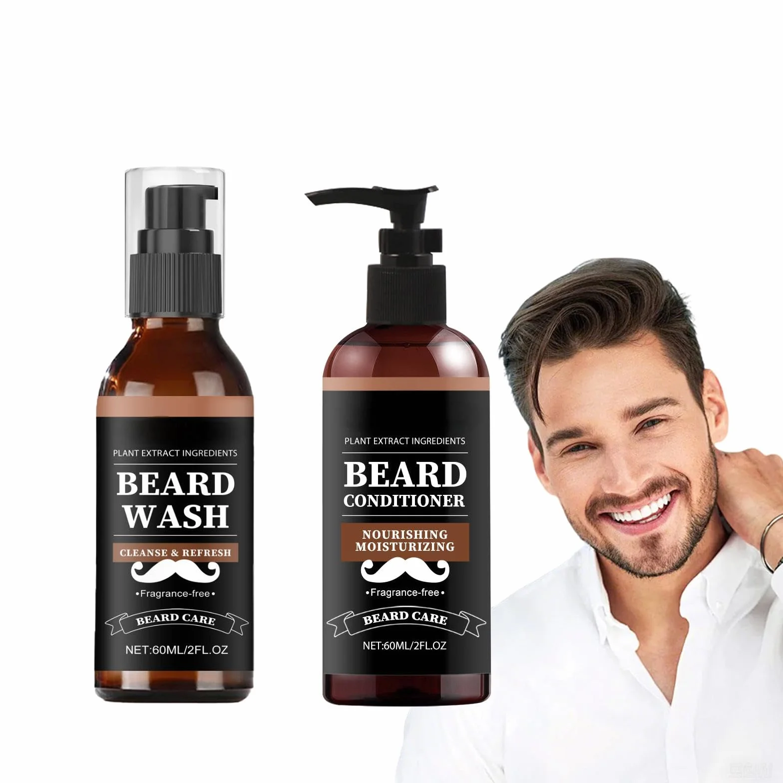 Beard Wash & Softener For Men, broda szampon do codziennej pielęgnacji i czyszczenia, zapewnia miękką, zadbaną broda
