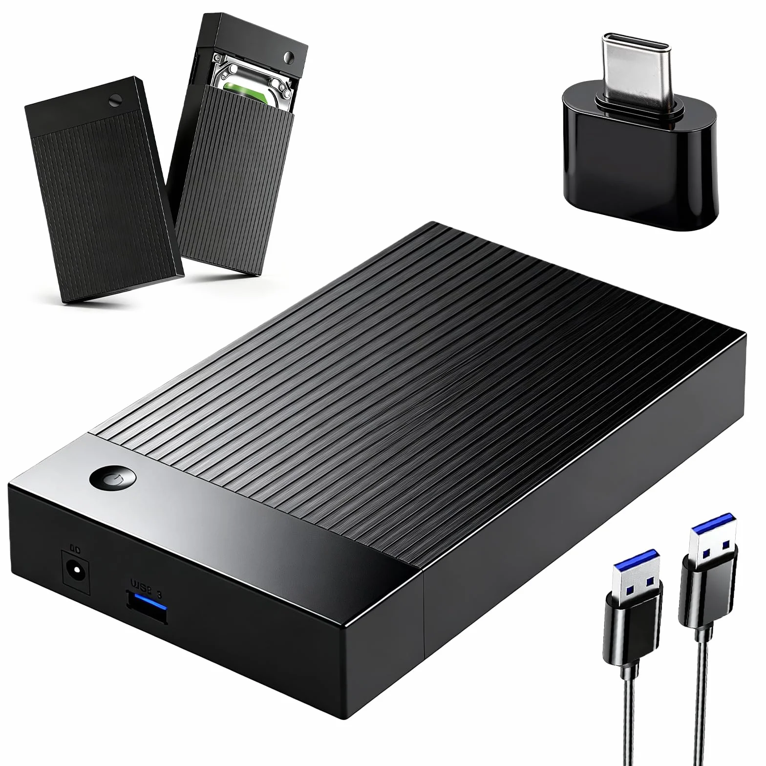 Stacja dokująca do dysków twardych USB 3.0 SATA HDD/SSD, zewnętrzny adapter do dysku twardego 2,5 i 3,5 cala, obudowa dysku twardego 3,5 z UASP, 16 TB, szybki i beznarzędziowy