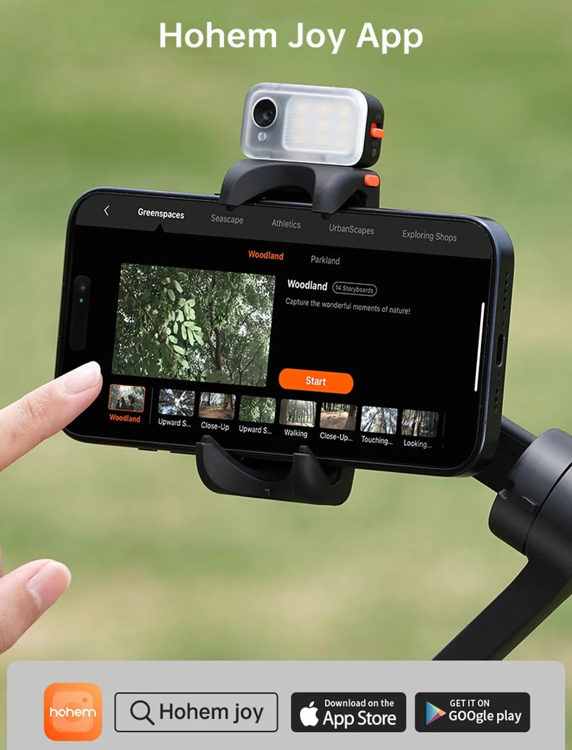 hohem iSteady V3 stabilizator gimbala do smartfona, światło wypełniające AI Tracker, odłączany pilot, wbudowany drążek przedłużający statyw, ulepszony 3-osiowy 3-osiowy składany stabilizator do