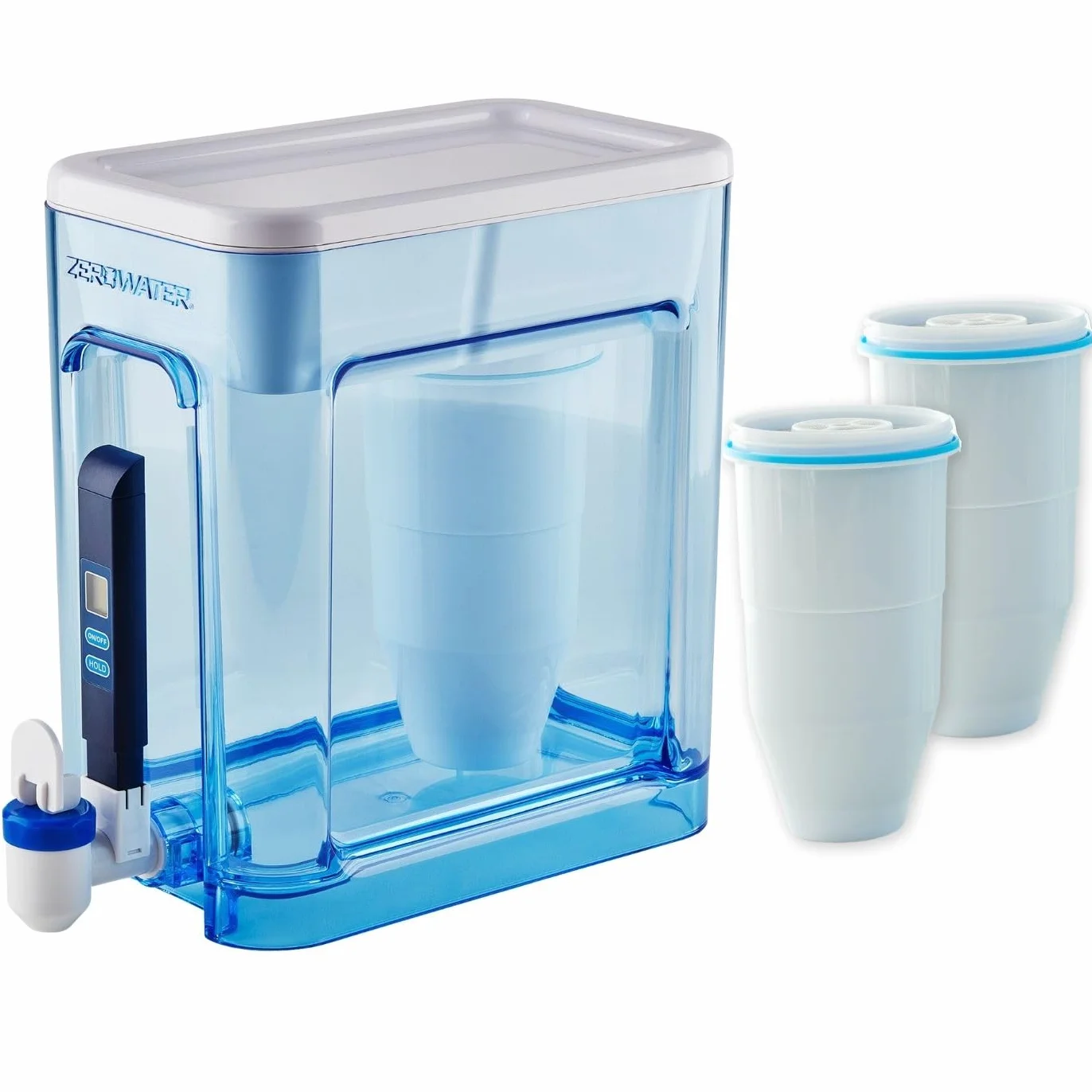 ZeroWater 5,2 l Cup Ready-Read dozownik filtra wody Combo z 3 x zaawansowanym 5-stopniowym filtrem, certyfikat IAPMO do redukcji ołowiu i PFOA/PFOS, natychmiastowy odczyt TDS