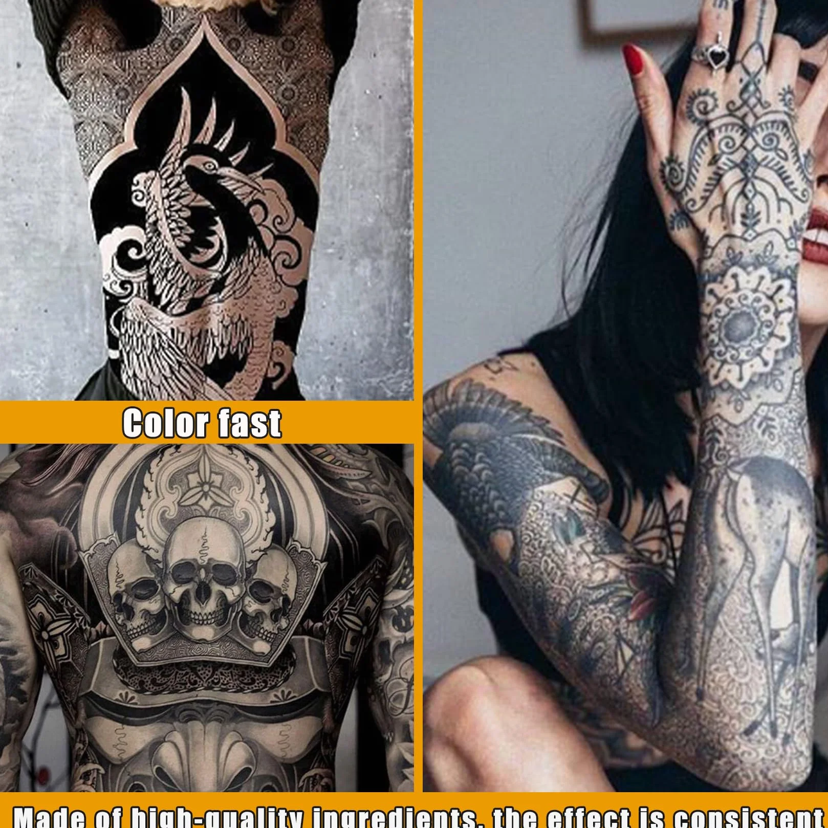 Czarny atrament do tatuażu, dynamiczny, trwały makijaż ciała do podszewki i cieniowania, atrament do tatuażu, Veggie Tribal Ink (30 ml)