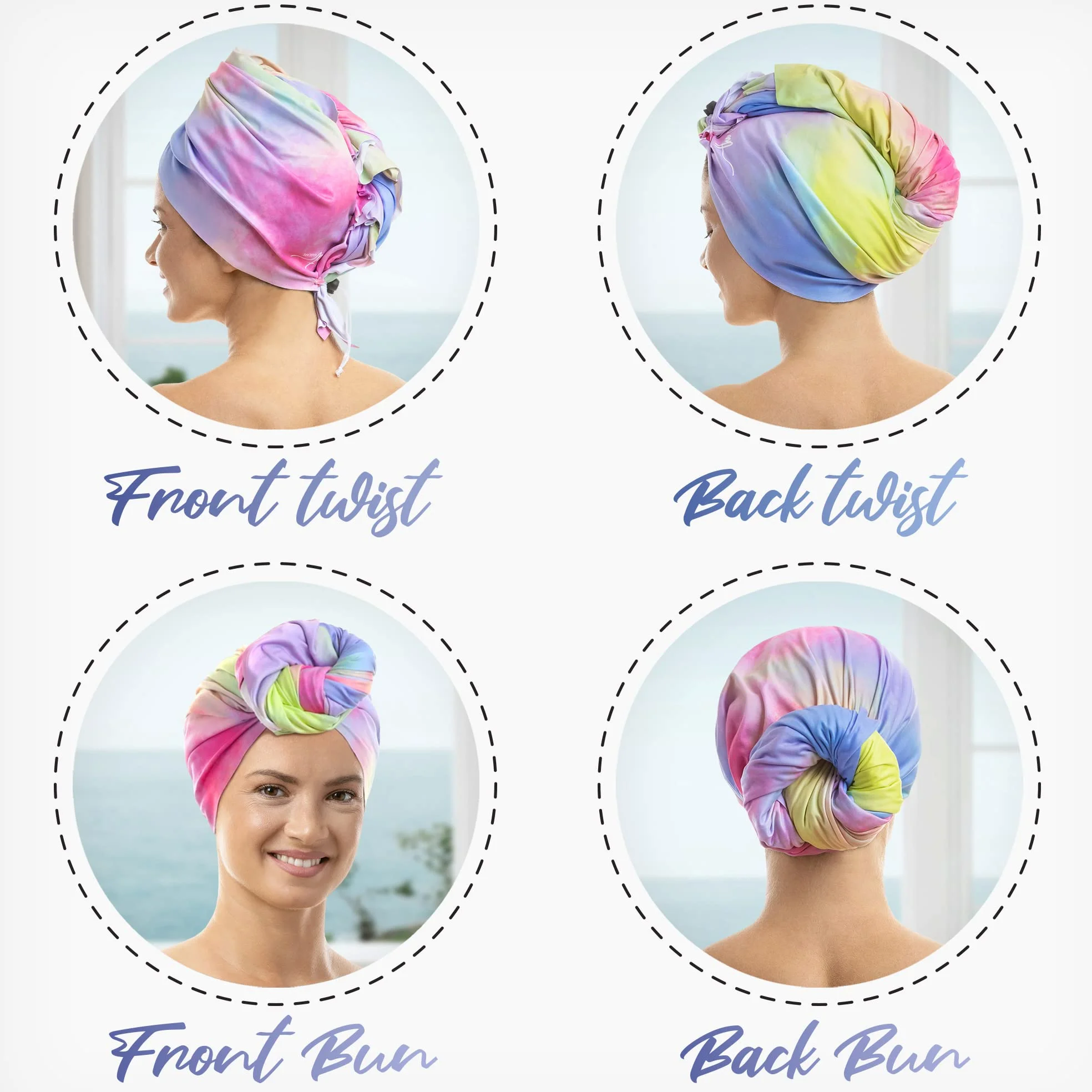 THE PERFECT HAIRCARE Zestaw ręczników z mikrofibry z kręconymi włosami – przeciw puszeniu się jedwabiste gładkie suszenie włosów chusta dla kobiet – super chłonny duży ręcznik do włosów + 2 ręczniki