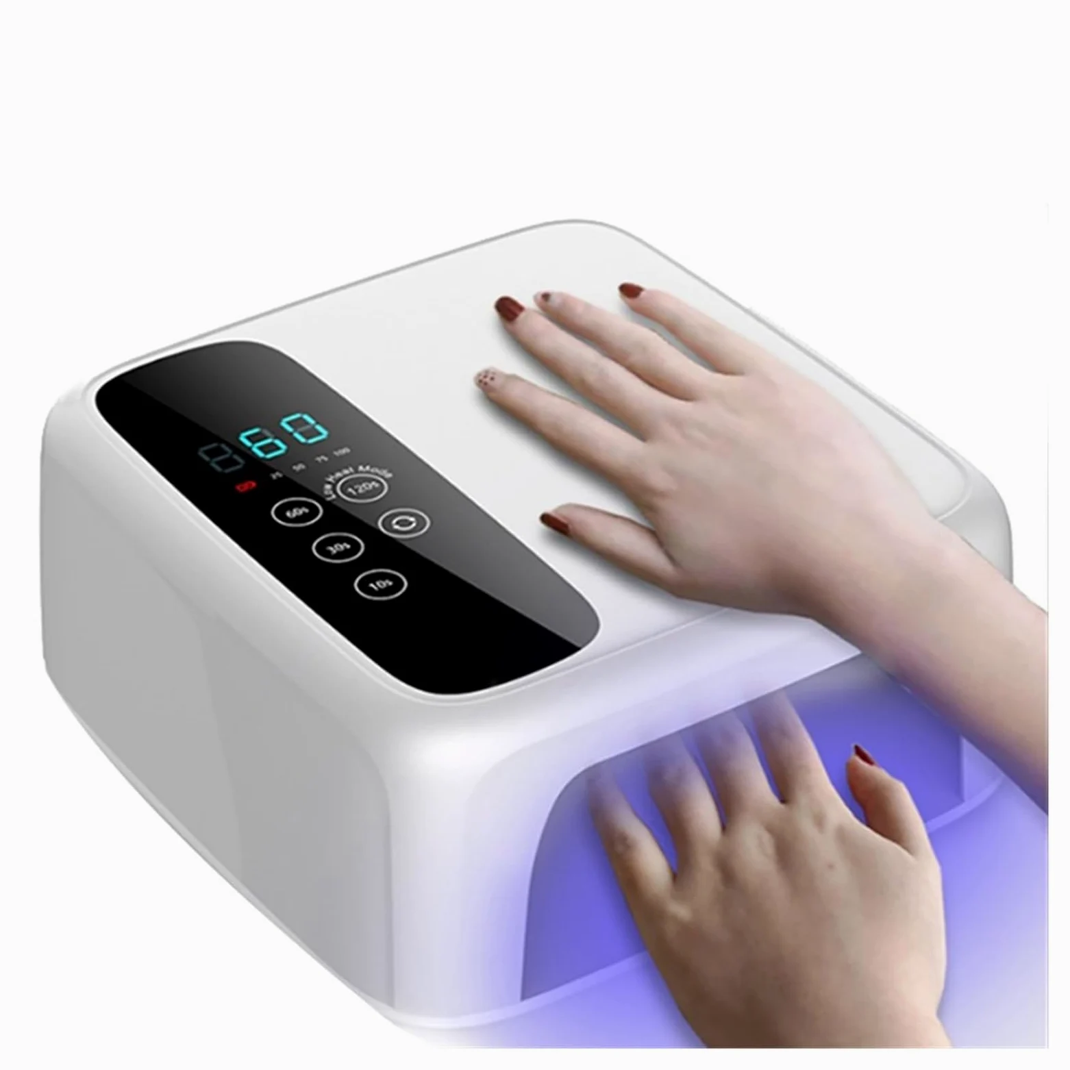 Lampa UV do paznokci, Lampa LED UV do paznokci bezprzewodowa lampa Led do paznokci UV 72W akumulator 15600mAH profesjonalna suszarka do paznokci żelowych lakier do paznokci lampa Curling do domu i sal