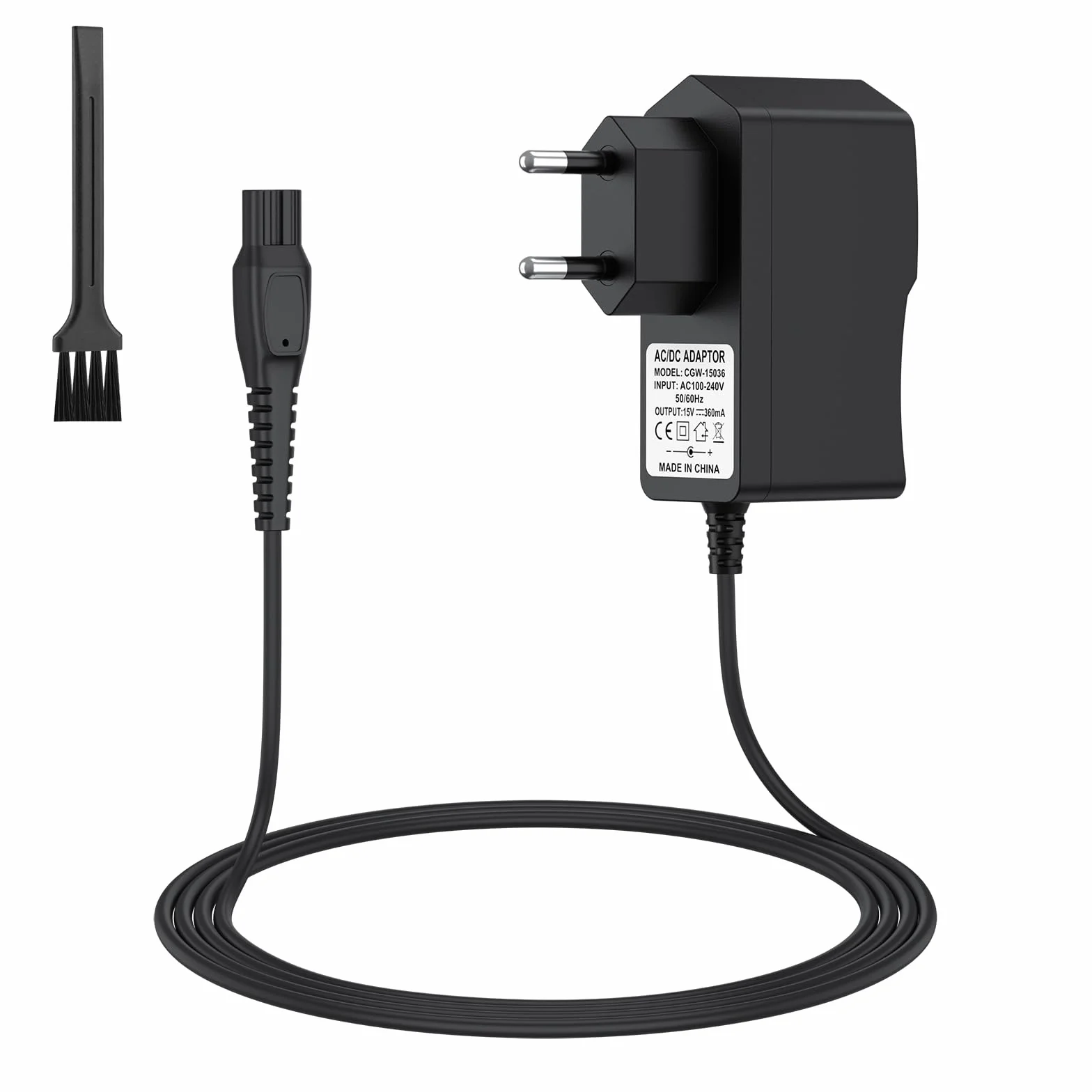 Ładowarka 15 V kompatybilna z Philips Norelco HQ8505 serii 3000, 5000, 7000, 9000, QP6520, QP6510, QP6620, MG5750, MG7790, zasilacz z kablem (1)