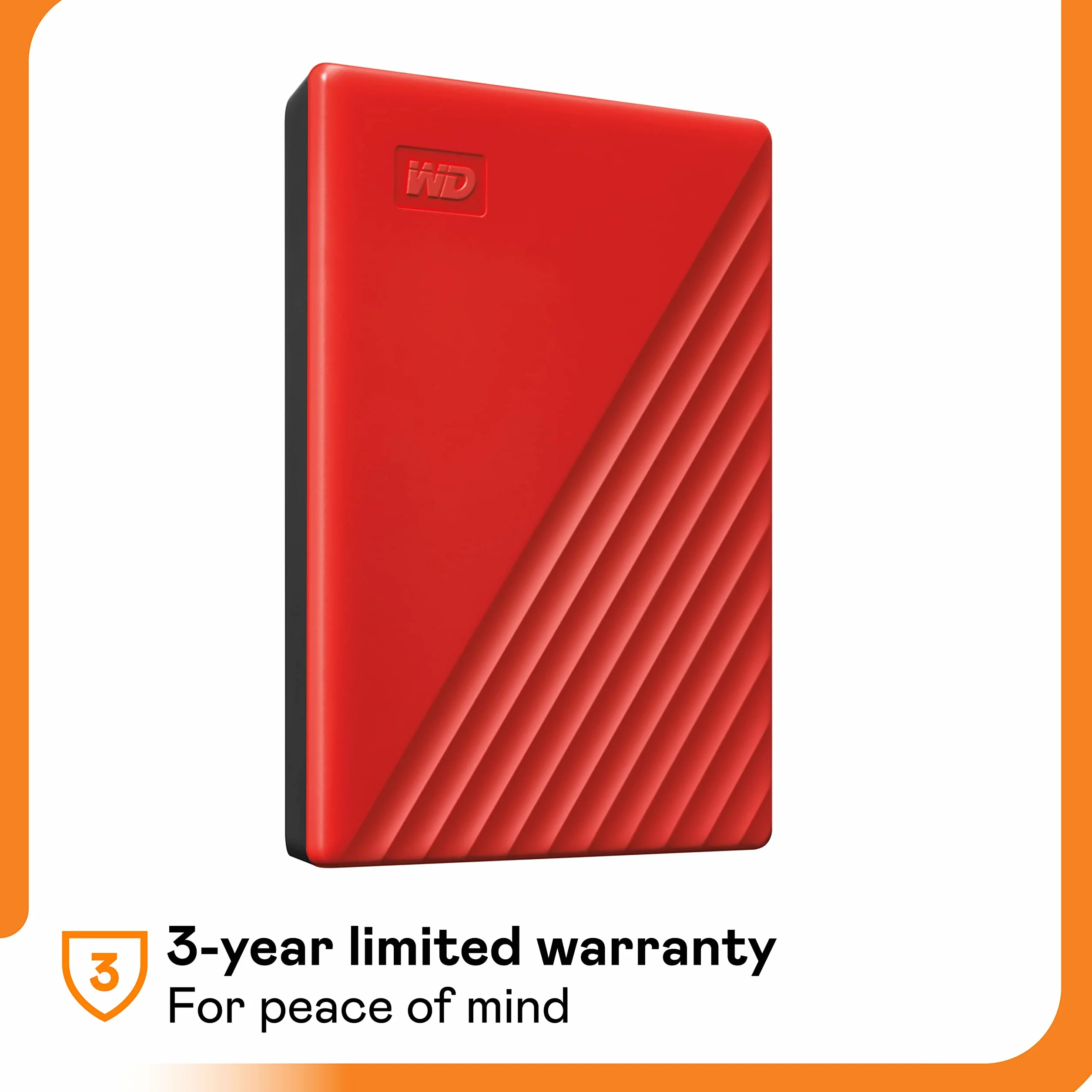 WD 2 TB My Passport Portable HDD USB 3.0 with software for device management, backup and password protection - Red - Works with PC, Xbox and PS4