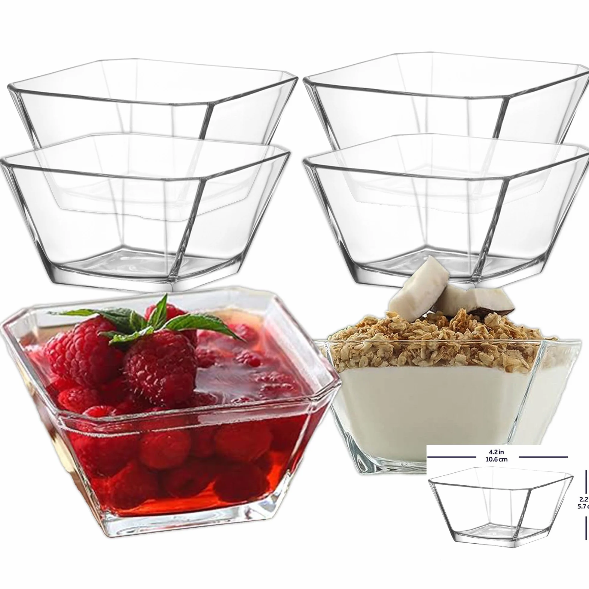 DMA-Z Zestaw 6 szklanych misek do deserów 300 ml