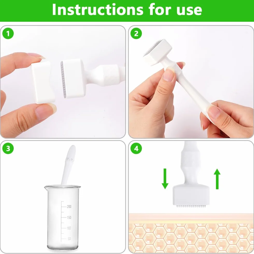 Microneedle Derma Roller Stamp Pen 0-3 mm regulowane igły, 140 tytanowa profesjonalna stempel mikroigłowy z antypoślizgowym uchwytem, ręczny długopis do twarzy, ciała, włosów, brody, pielęgnacji