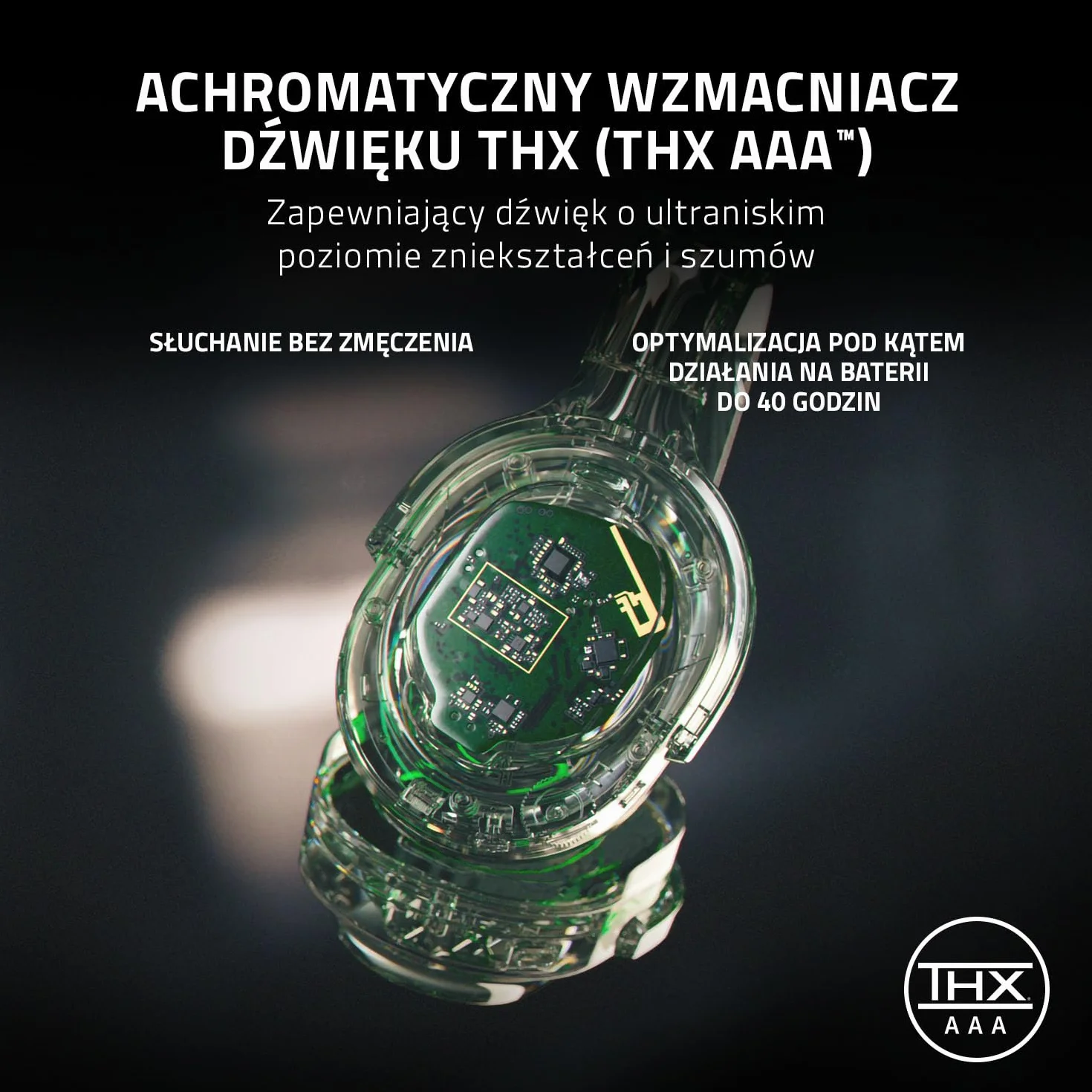 Razer Barracuda Pro - Bezprzewodowy zestaw słuchawkowy do gier (Hybrid ANC, wzmacniacz dźwięku THX, SmartSwitch Wireless, przetworniki TriForce 50mm, zintegrowane mikrofony) Czarny