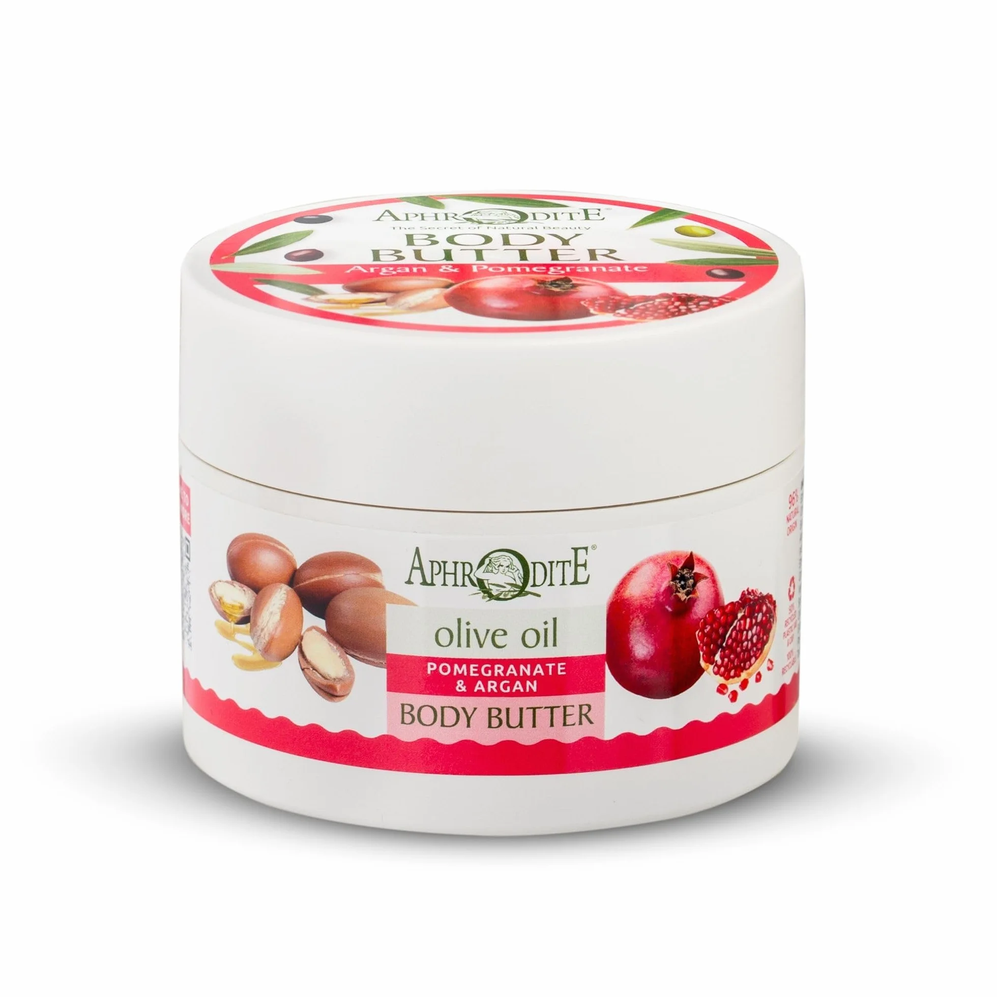 Regenerujace maslo do ciala Aphrodite z arganem i granatem - maslo przeciwzmarszczkowe z organiczna oliwa z oliwek przywracajace nawilzenie (200 ml)