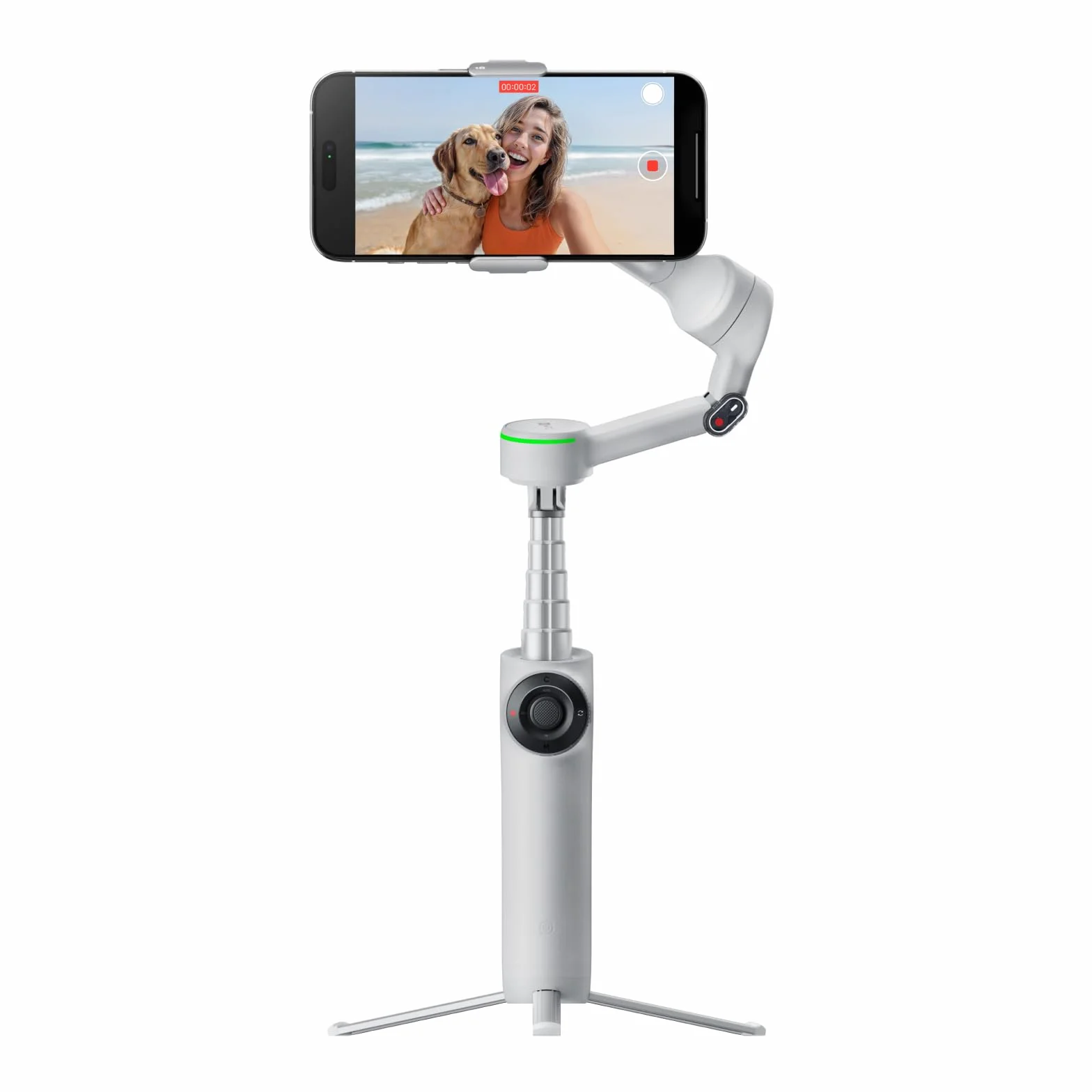 Insta360 Flow 2 Pro Standardowy pakiet szary – składany gimbal na telefon AI, śledzenie ponad 200 aplikacji z zestawem Apple DockKit, śledzenie wielu osób, śledzenie patelni 360º, wbudowany statyw/kij