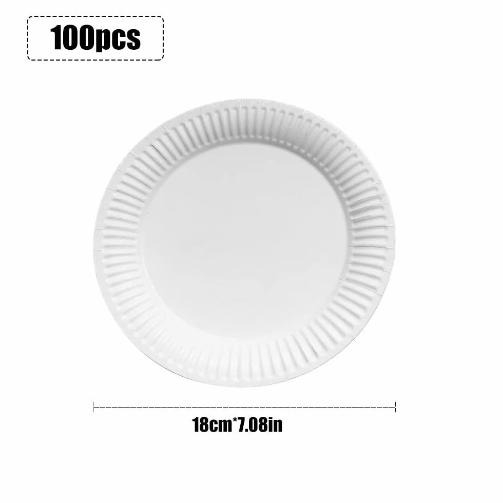 Talerze papierowe biodegradowalne 100 sztuk Ø 18 cm 250 g/m²