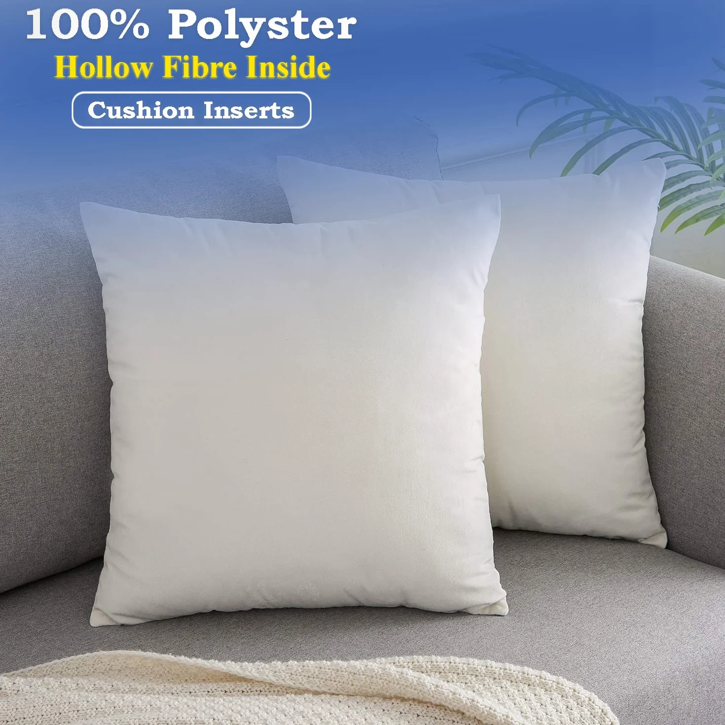 Wkłady do poduszek 50x50 cm Hipoalergiczne Hollowfibre Białe
