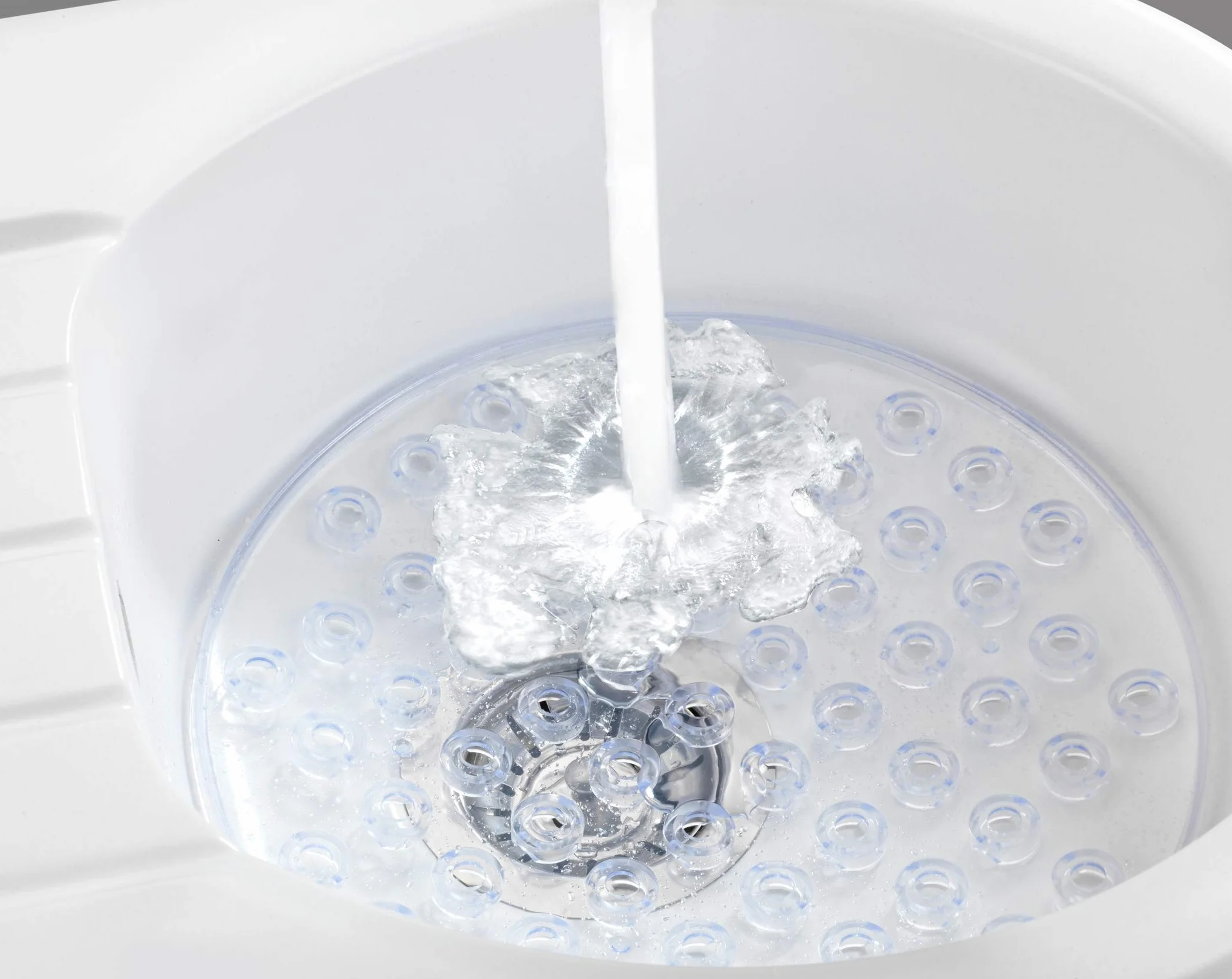 WENKO Mata do zlewu Kristall przezroczysta okrągła plastikowa 31 cm