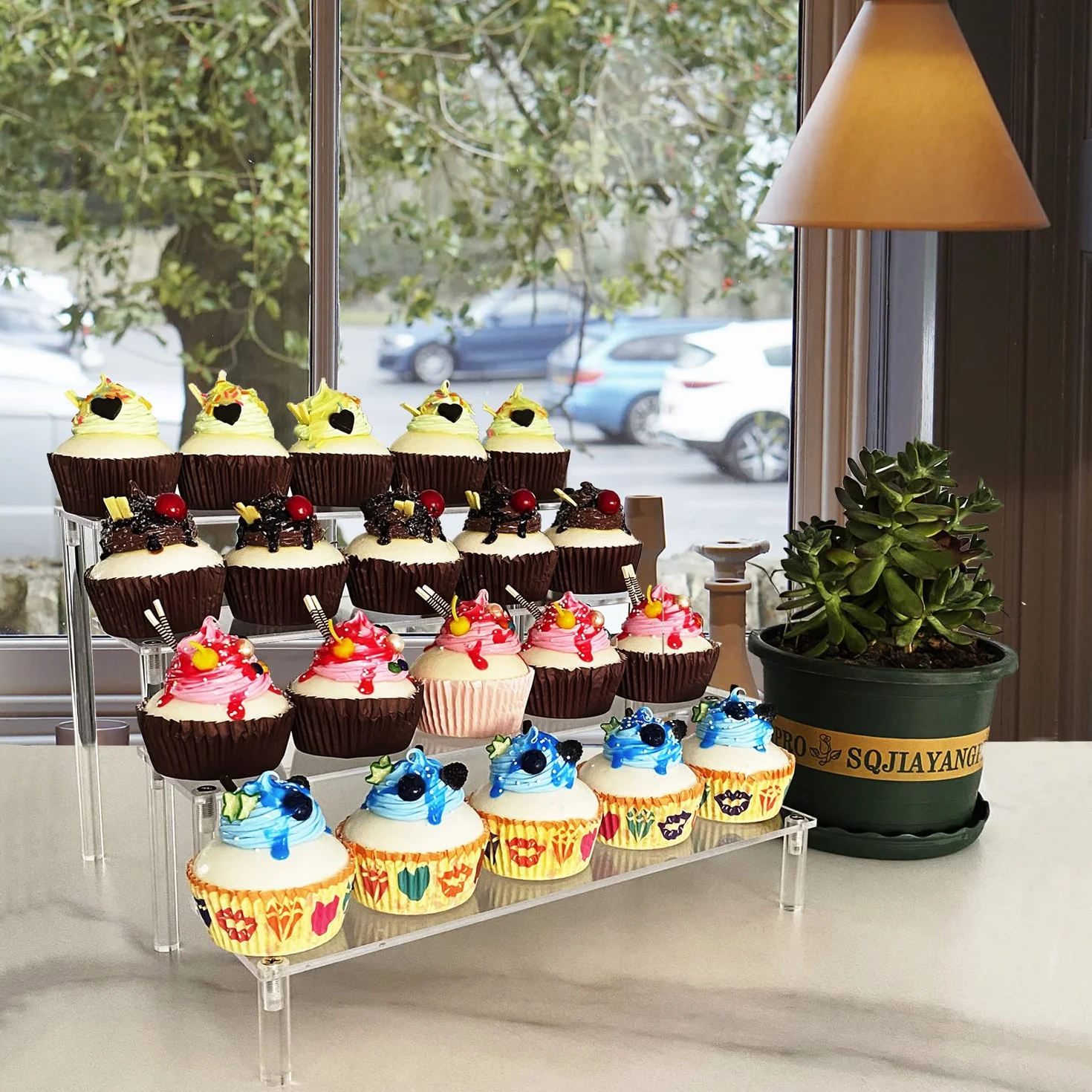 Przezroczysty akrylowy stojak z półką na figurki Amiibo Funko Pops organizer na kosmetyki do paznokci biżuterię
