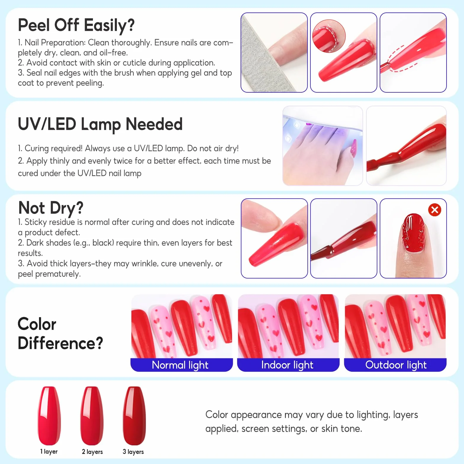 PEACECOLOR 10 ml Lakier do paznokci UV Granatowy Lakier do paznokci żelowy Lakier UV Paznokcie żelowe Manicure Salon, DIY w domu
