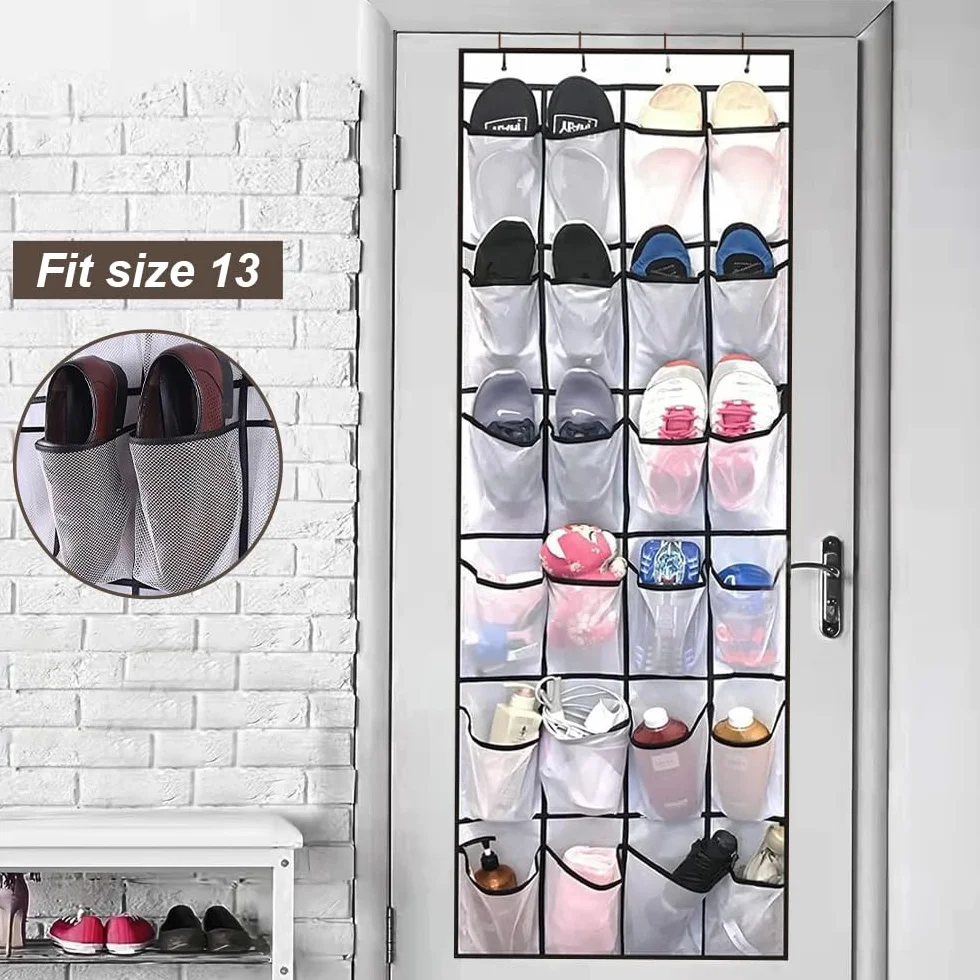 Organizer nad drzwiami na buty 24 kieszenie wiszący z 4 haczykami