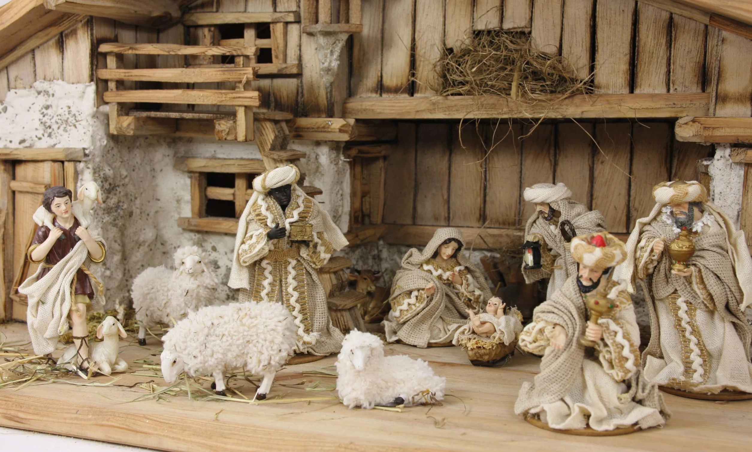 FADEDA 3X Hlg. Trzej królowie/wysokość: 15 cm/ręcznie malowane/wierne szczegóły figurki szopki - Boże Narodzenie dekoracja stołu szopka akcesoria