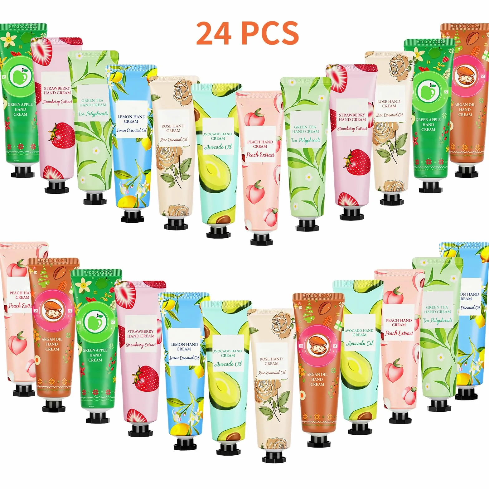 Nawilżający mini krem do rąk, 24 x 30 ml Naprawczy krem do rąk, dodatkowe nawilżające suche i popękane odżywcze balsam ochronny na Dzień Matki, urodziny, Boże Narodzenie, dla dziewczyny żony