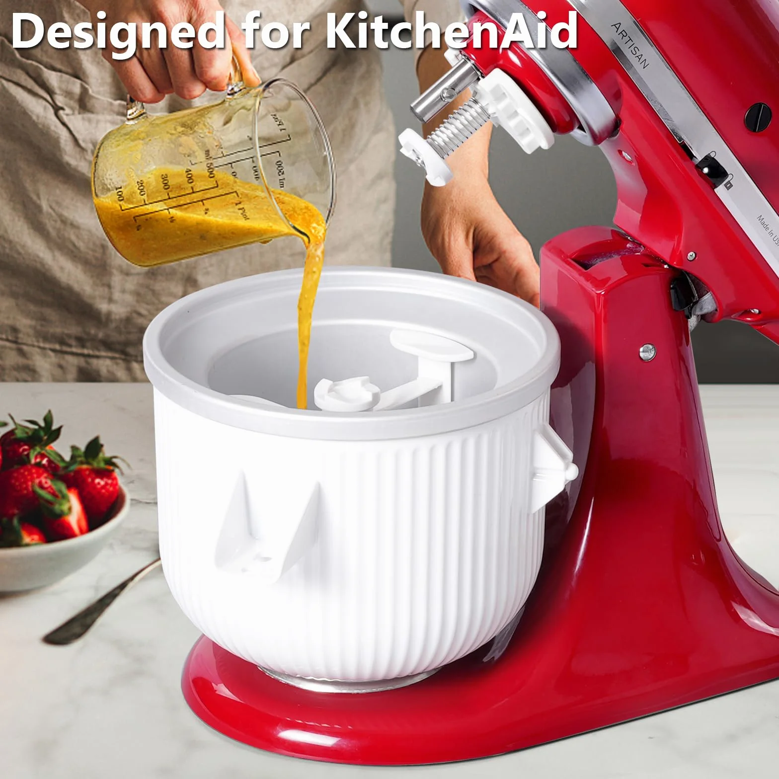 Kitchen Aid przyrząd do robienia lodów 2-litrowa miska do miksera stojącego 4,5-7 l